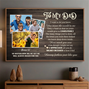 To My Dad Poster – A Heartfelt Gift to Show Your Love and Appreciation - 89Prints