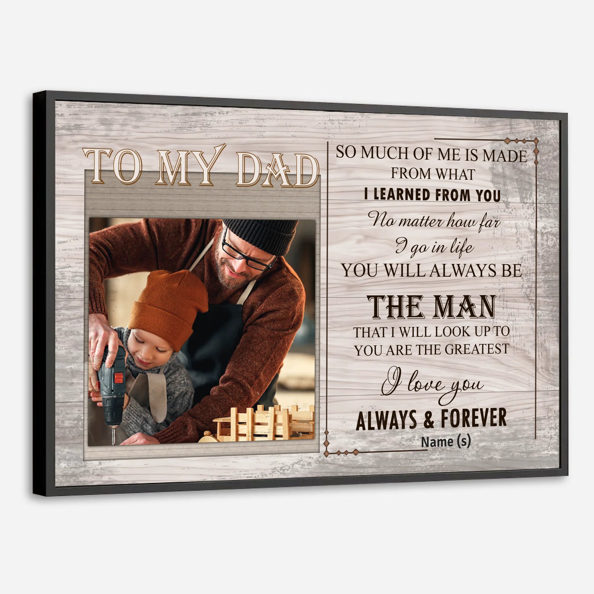 Personalized Poster for Dad – To the Man I Admire Most in This World - 89Prints
