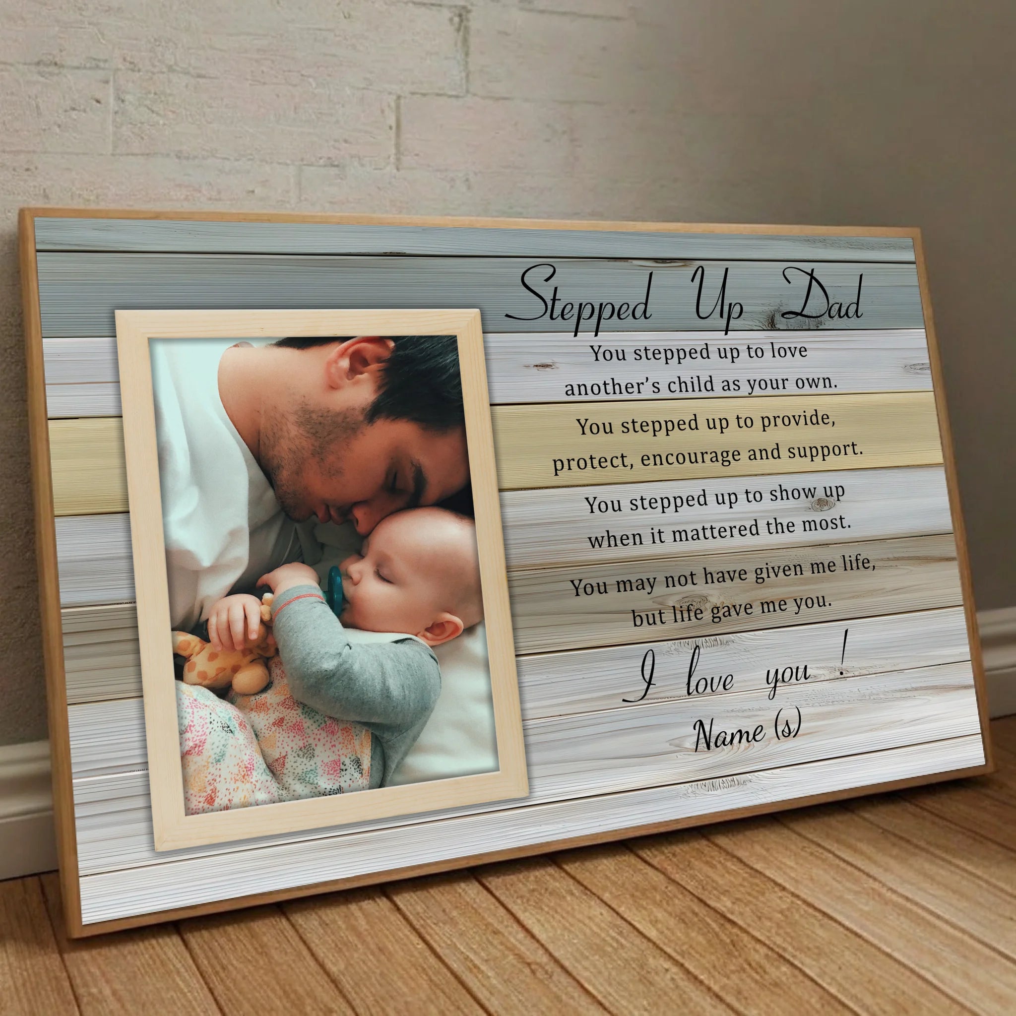 Personalized Poster – “Stepped Up Dad” | A Heartfelt Tribute to the Dad Who Goes Above and Beyond - 89Prints