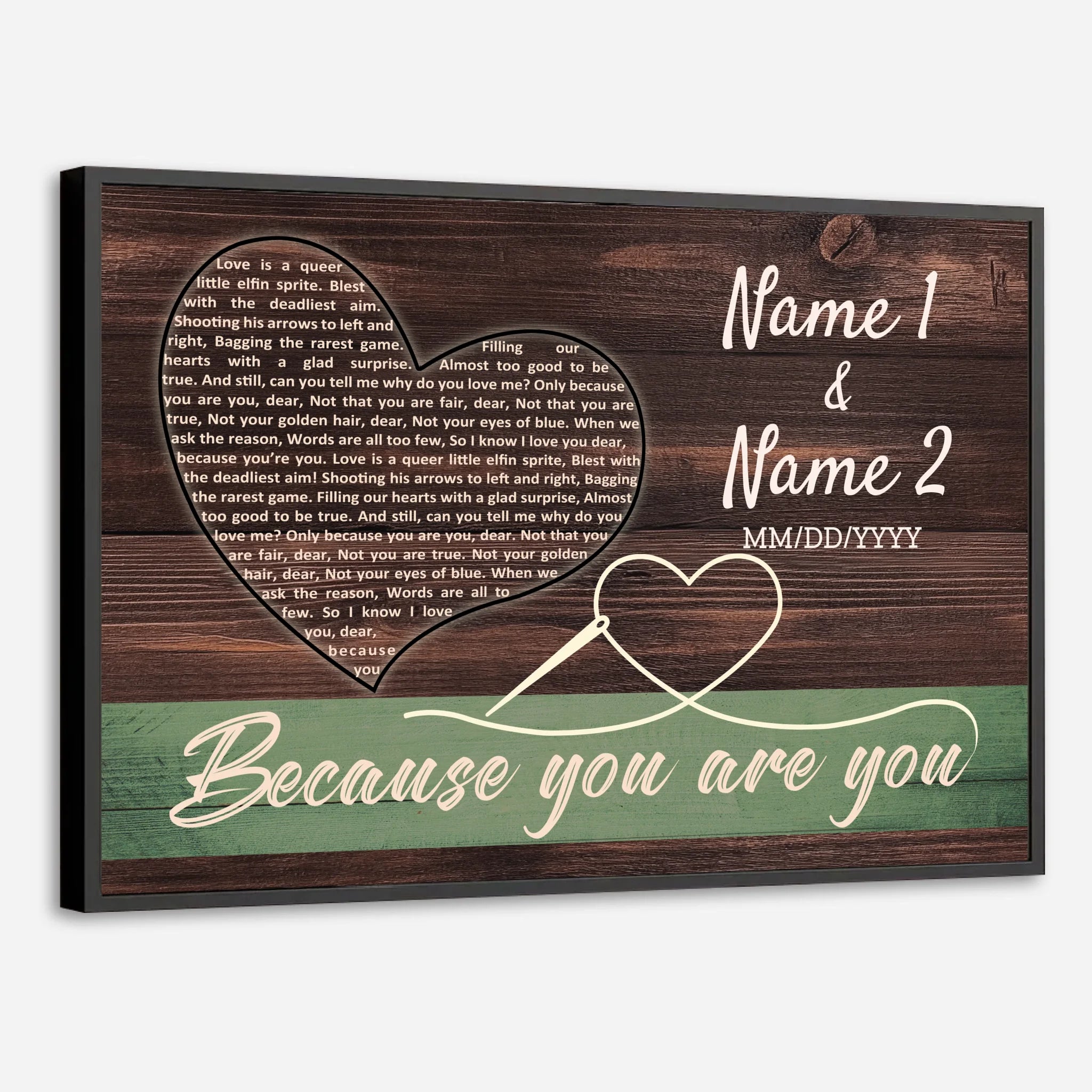 Because You Are You – A Thoughtful Personalized Gift for Couples to Celebrate Their Unique Bond - 89Prints