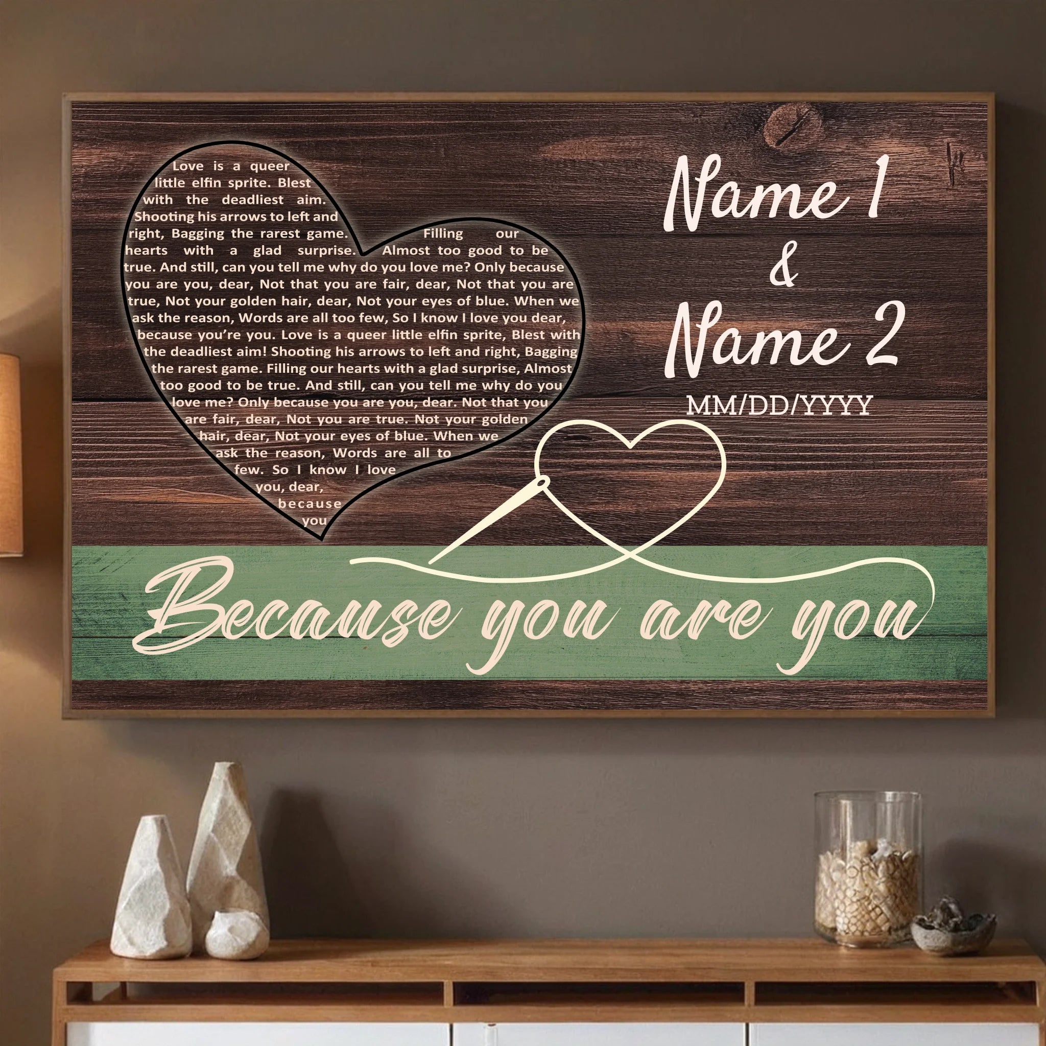 Because You Are You – A Thoughtful Personalized Gift for Couples to Celebrate Their Unique Bond - 89Prints