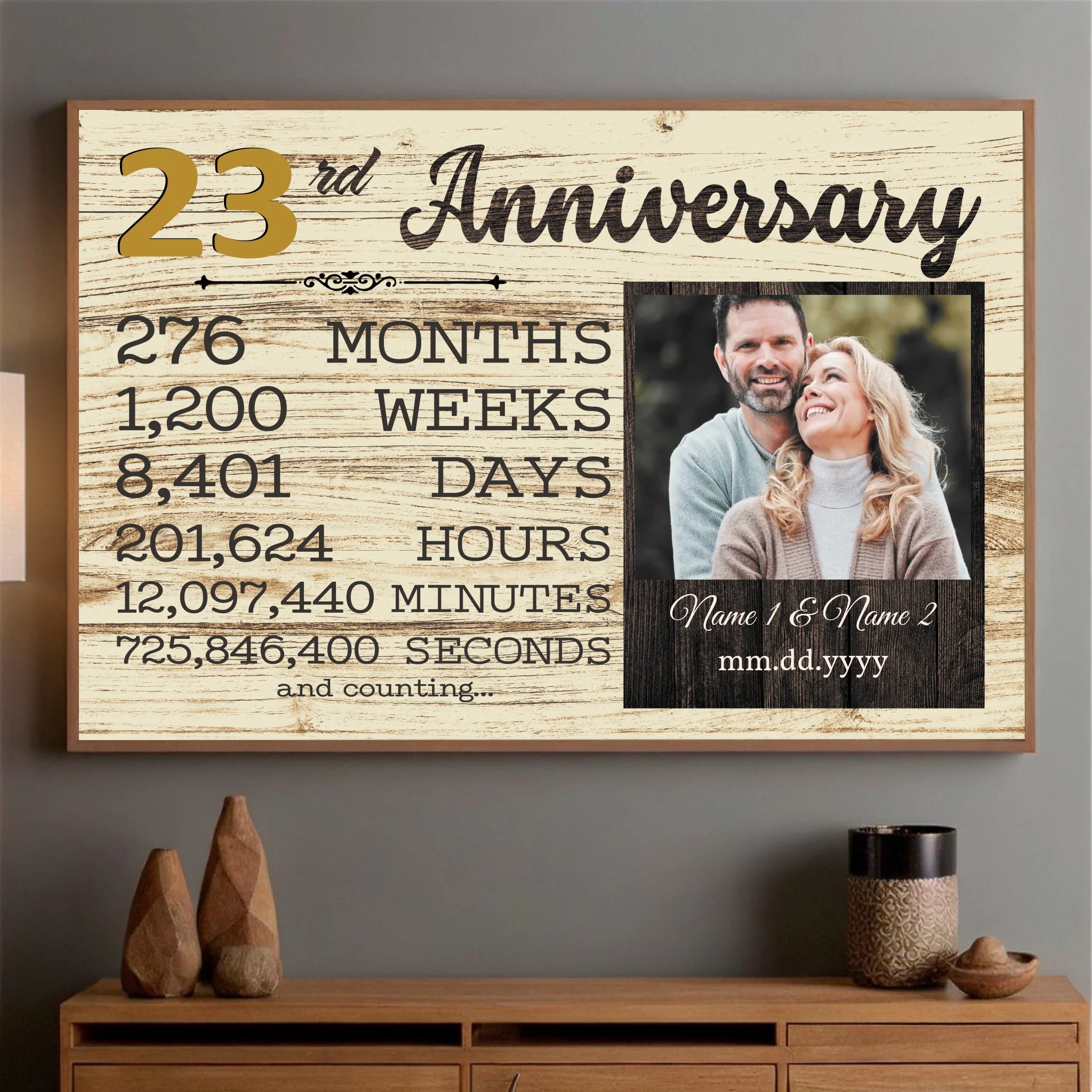 Personalized 23rd Anniversary – Custom Photo & Name Art for a Unique Celebration - 89Prints
