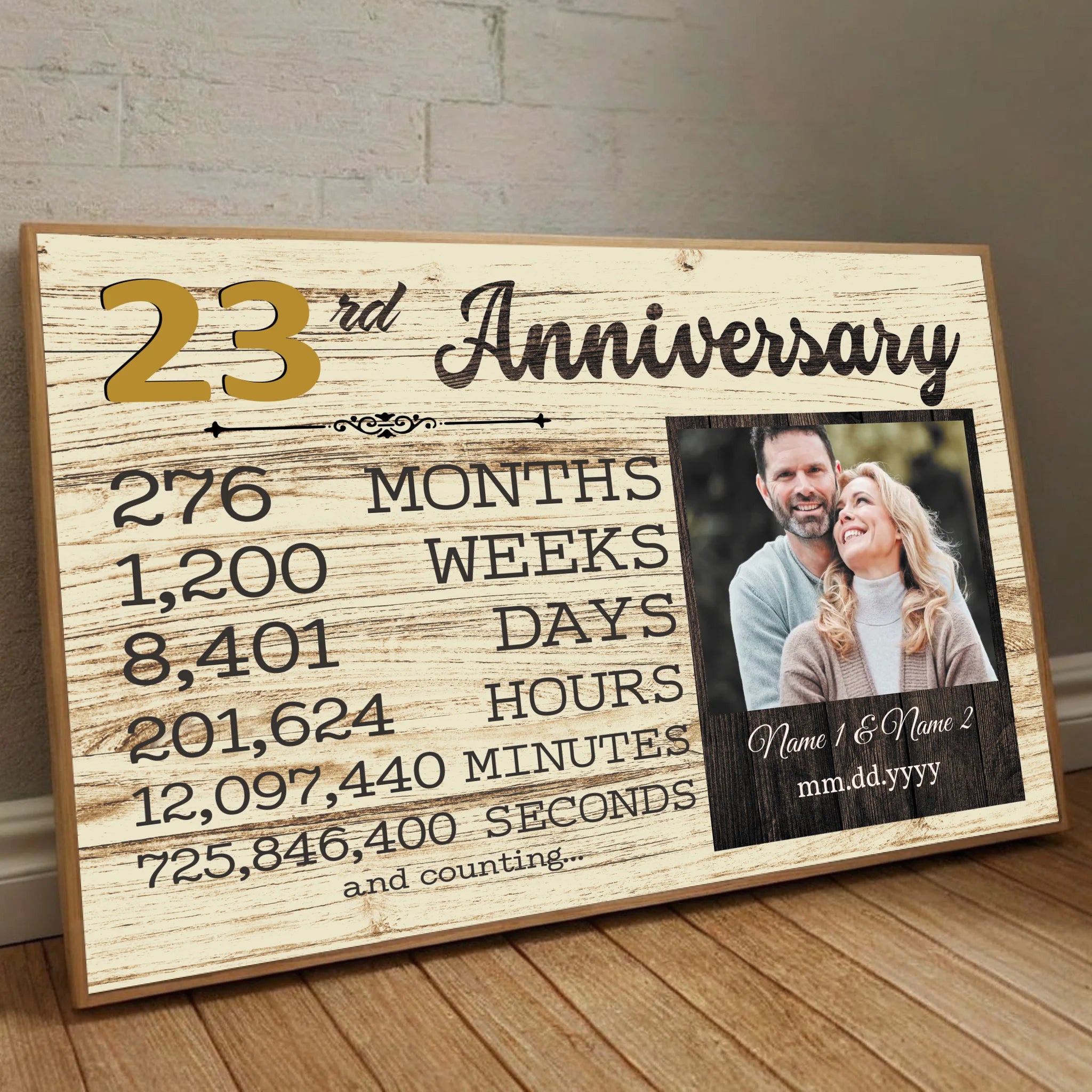 Personalized 23rd Anniversary – Custom Photo & Name Art for a Unique Celebration - 89Prints