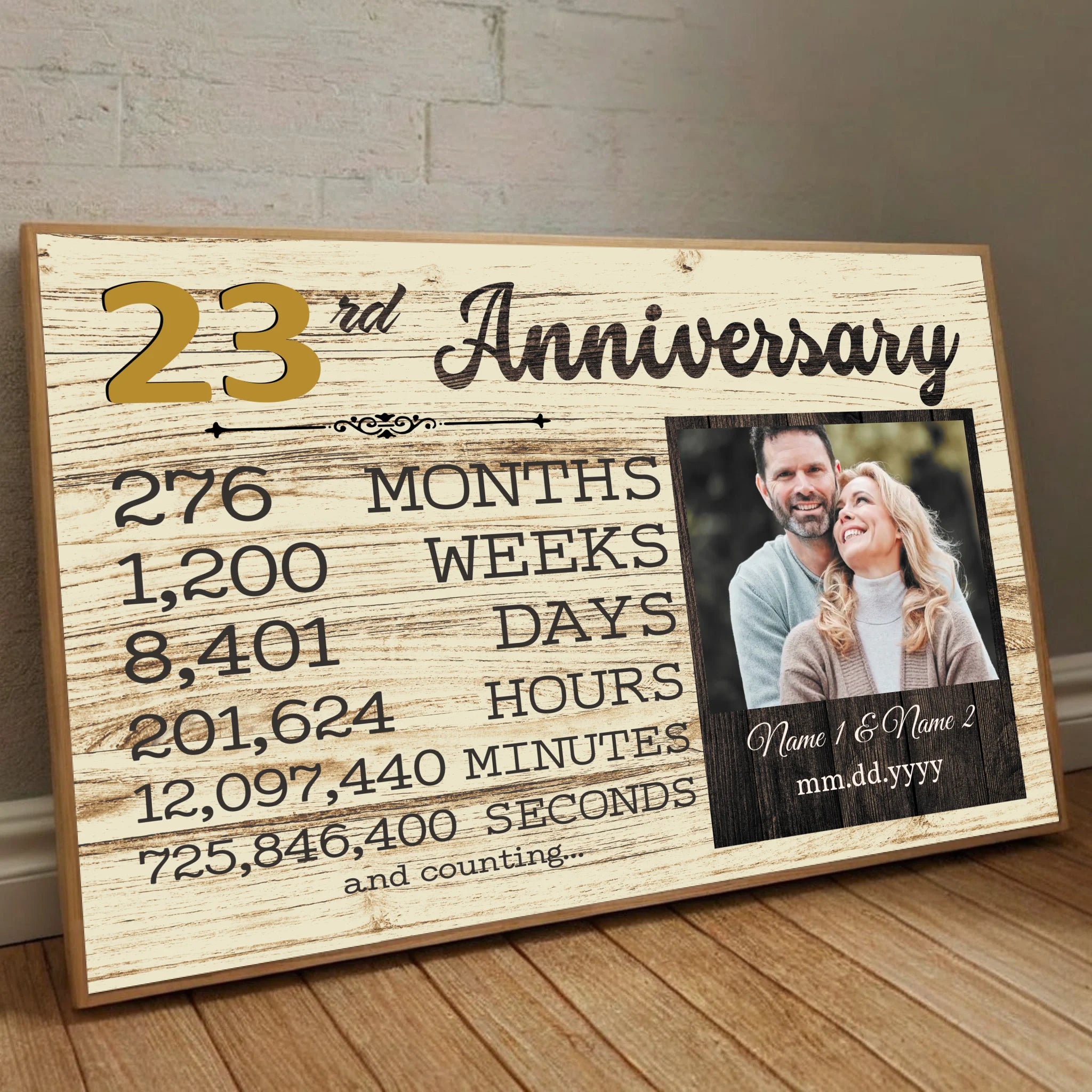Personalized 23rd Anniversary – Custom Photo & Name Art for a Unique Celebration - 89Prints