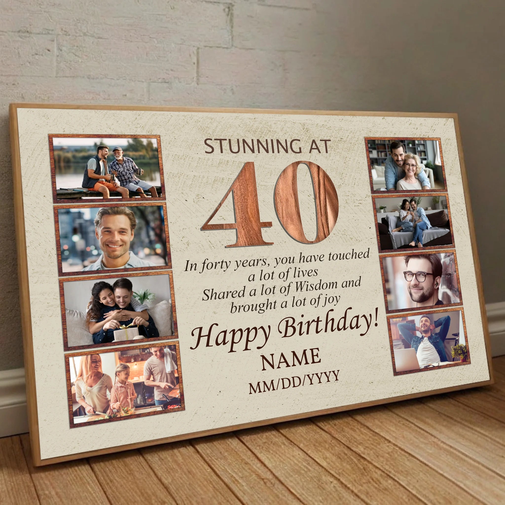Stunning at 40 – A Personalized 40th Birthday Poster with Photos and Love - 89Prints