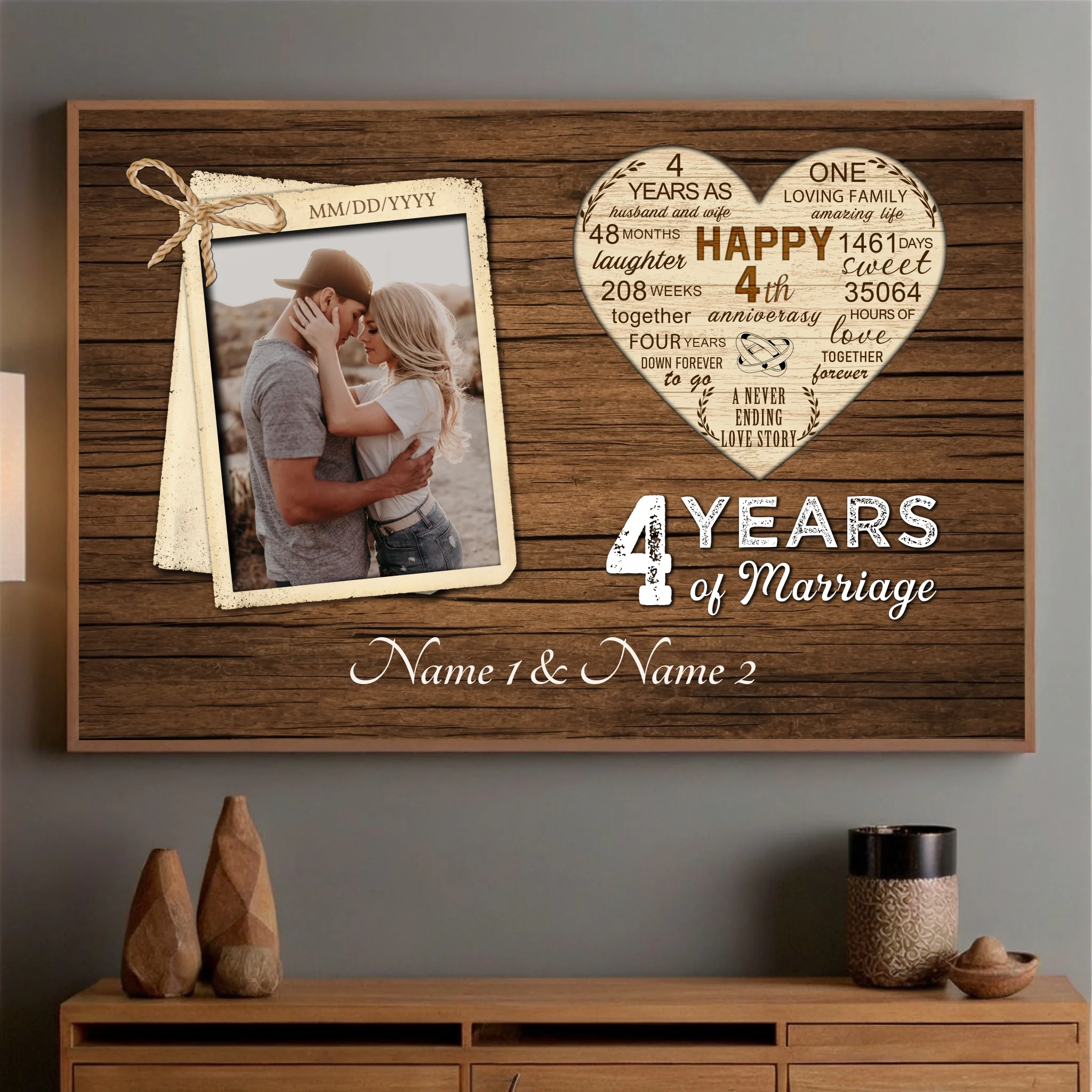 A Journey of 4 Years – Personalized Anniversary Poster for Couples - 89Prints