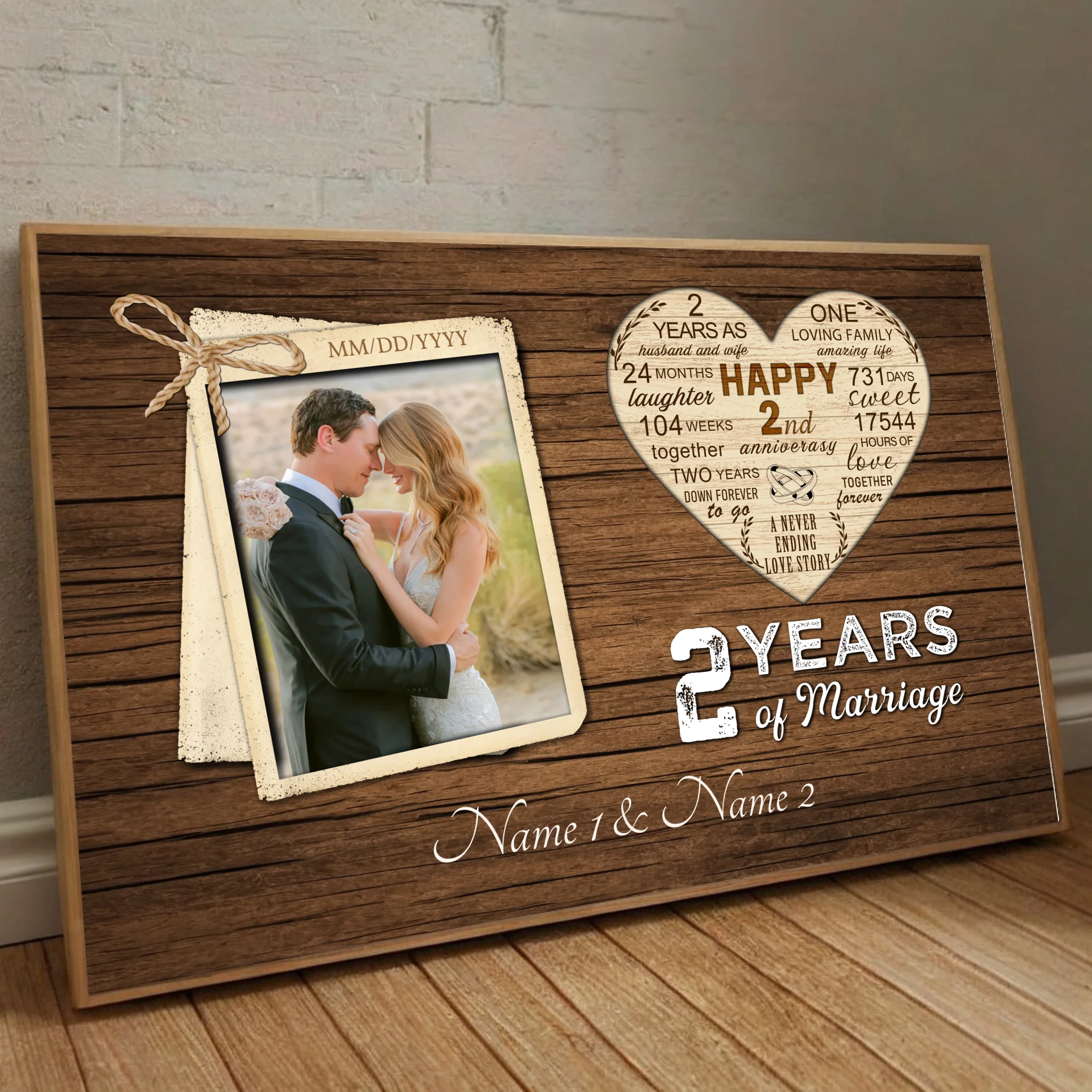 Custom 2 Year Anniversary Art – A Beautiful Memory Keepsake - 89Prints