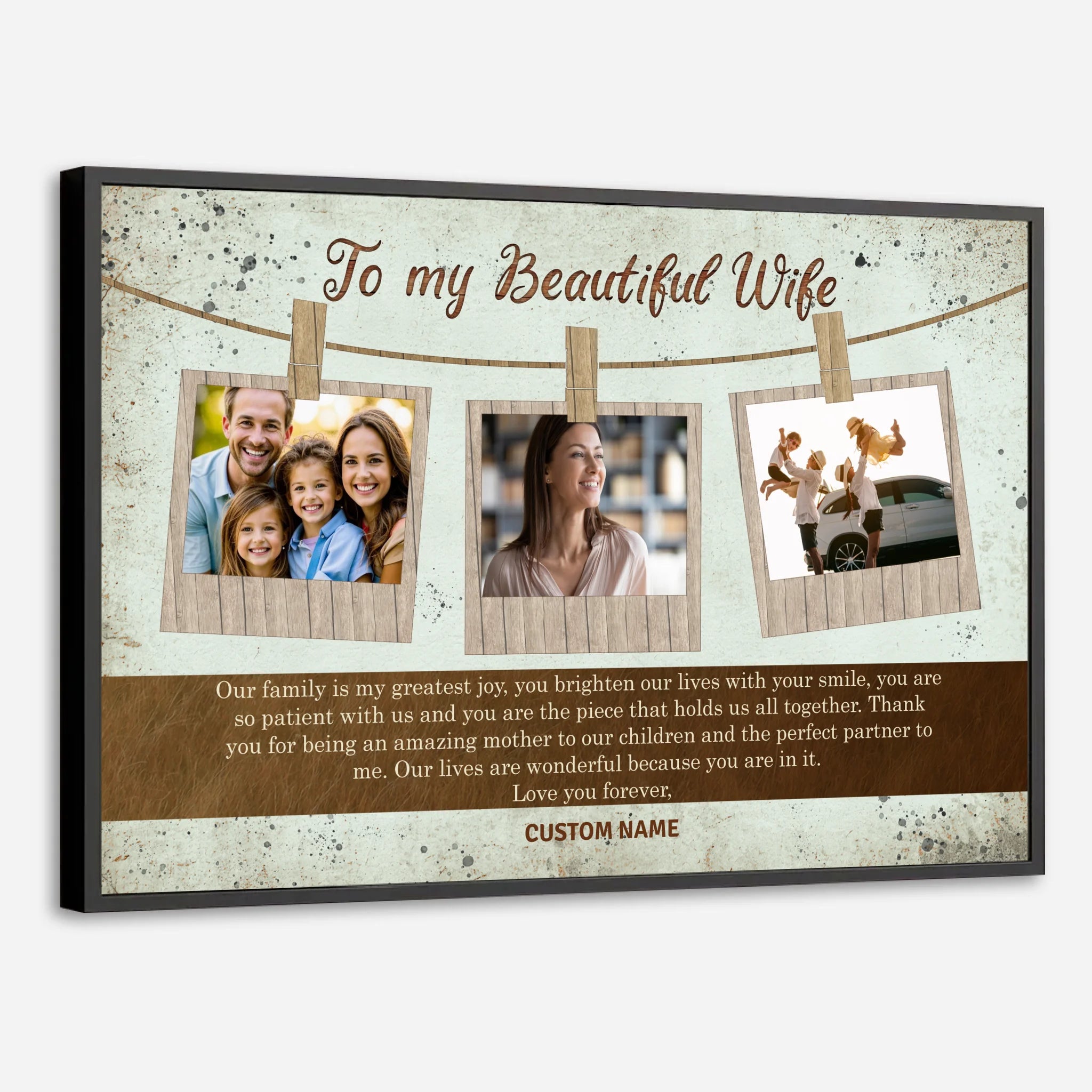 A Loving Tribute to My Beautiful Wife – Customizable Family Gift from the Heart - 89Prints