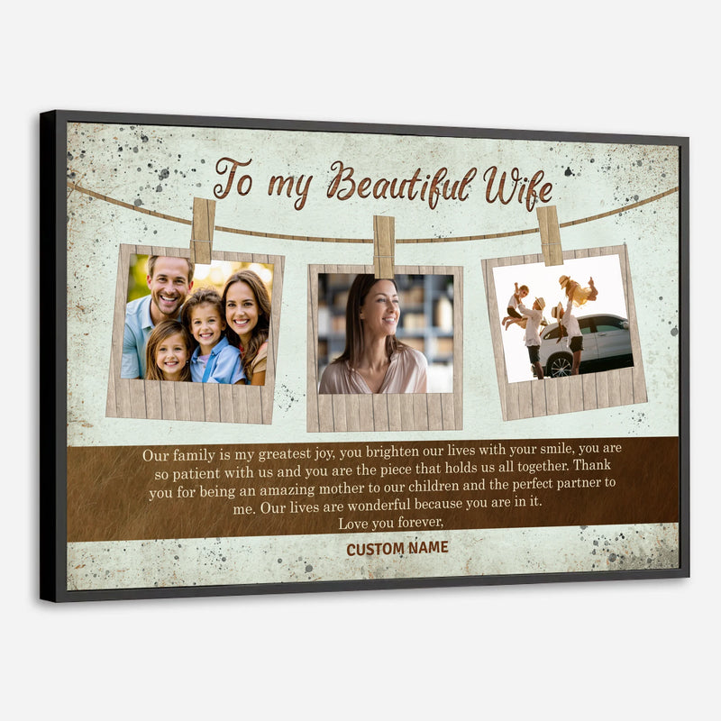 A Loving Tribute to My Beautiful Wife – Customizable Family Gift from the Heart - 89Prints