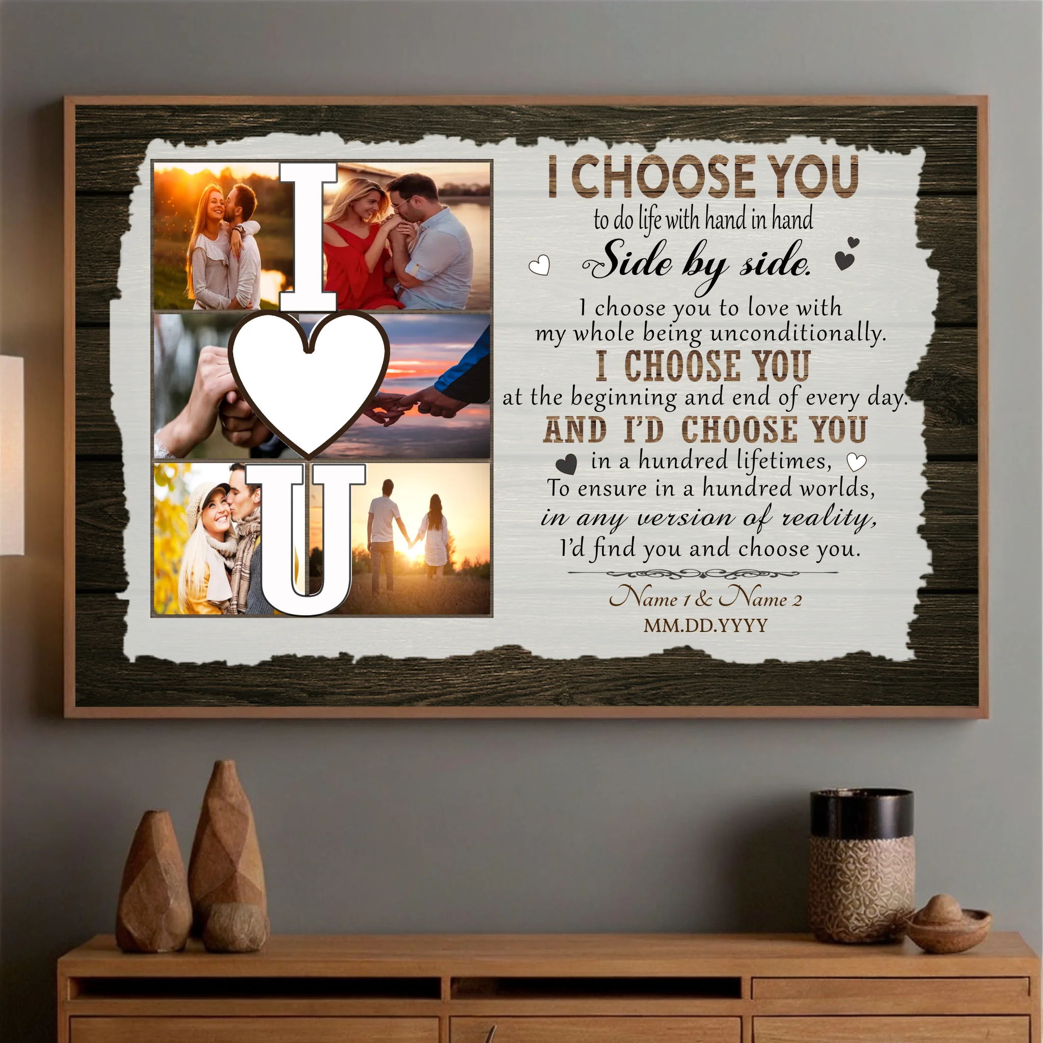 A Timeless Tribute – Customizable Romantic Poster for Couples by 89Prints