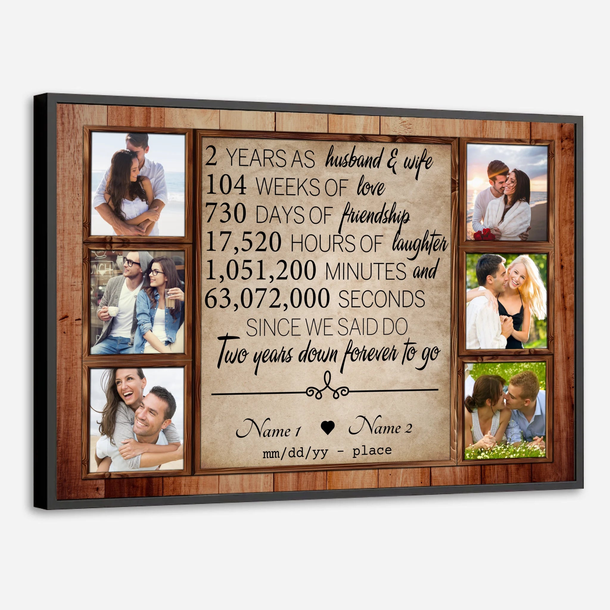 Personalized 2nd Anniversary Poster – Celebrate Two Years of Love and Memories - 89Prints
