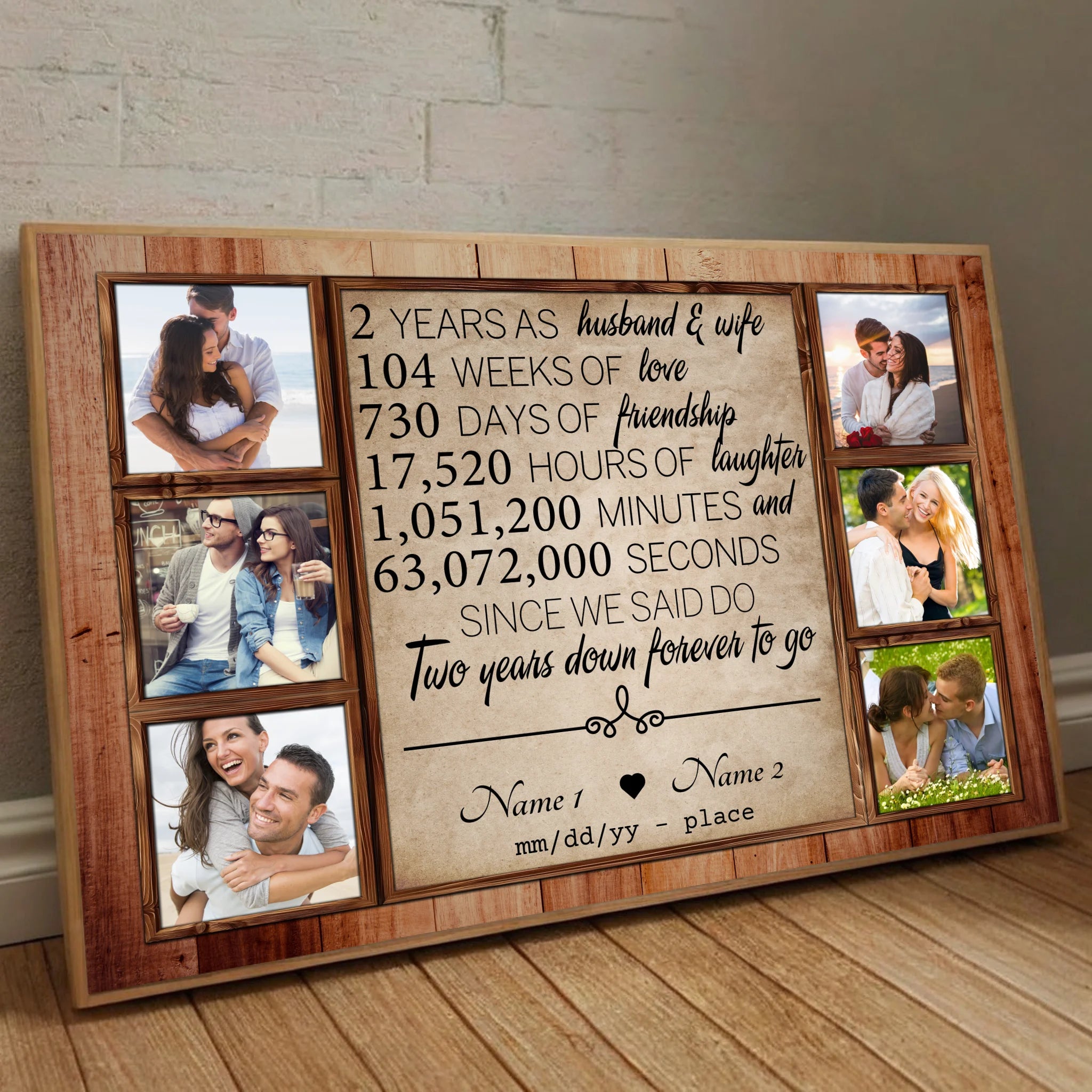 Personalized 2nd Anniversary Poster – Celebrate Two Years of Love and Memories - 89Prints