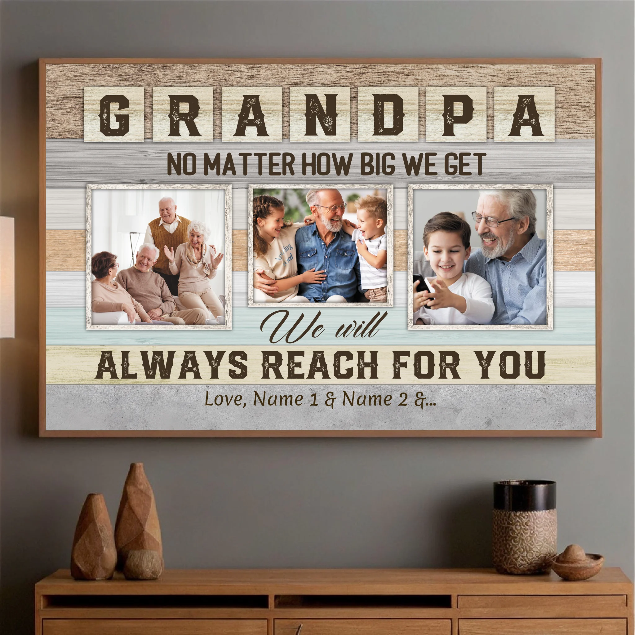 Custom Grandpa Poster – Always Reaching for You, Always Close at Heart - 89Prints