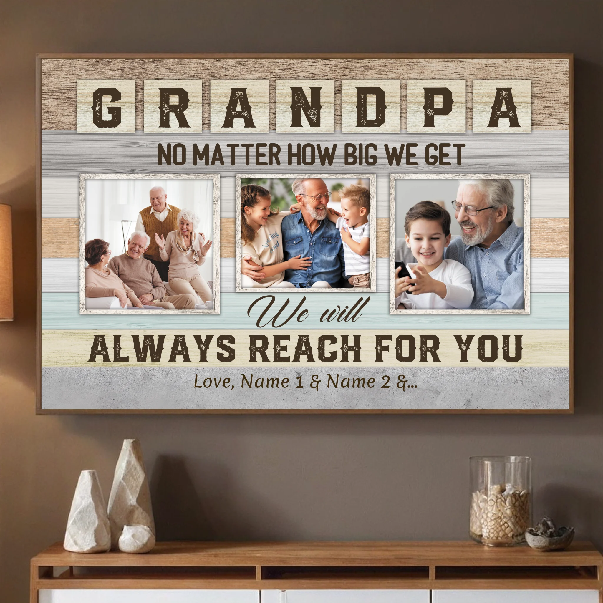 Custom Grandpa Poster – Always Reaching for You, Always Close at Heart - 89Prints