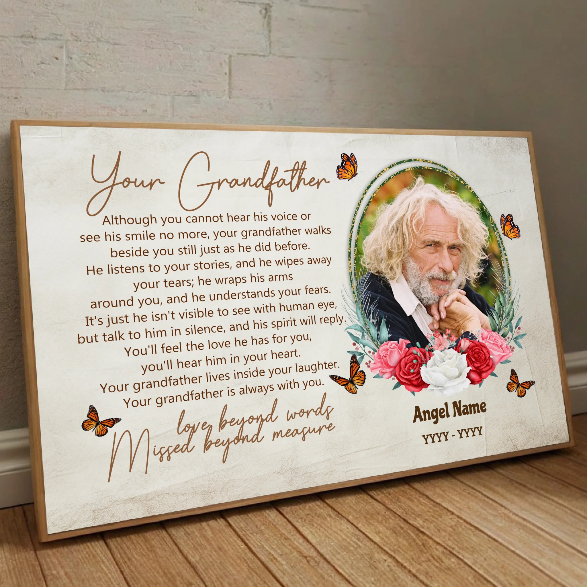 Custom Grandfather Memorial – Forever in Your Heart Poster - 89Prints