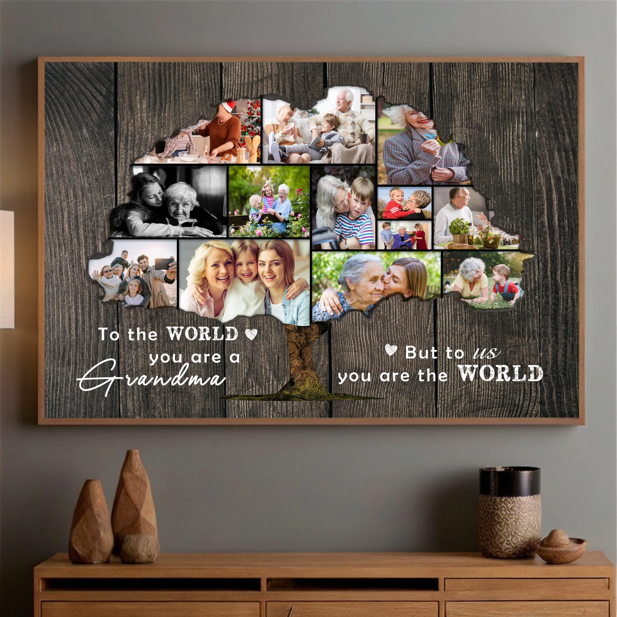 Personalized Family Tree, Grandma – You Are Our World Poster - 89Prints