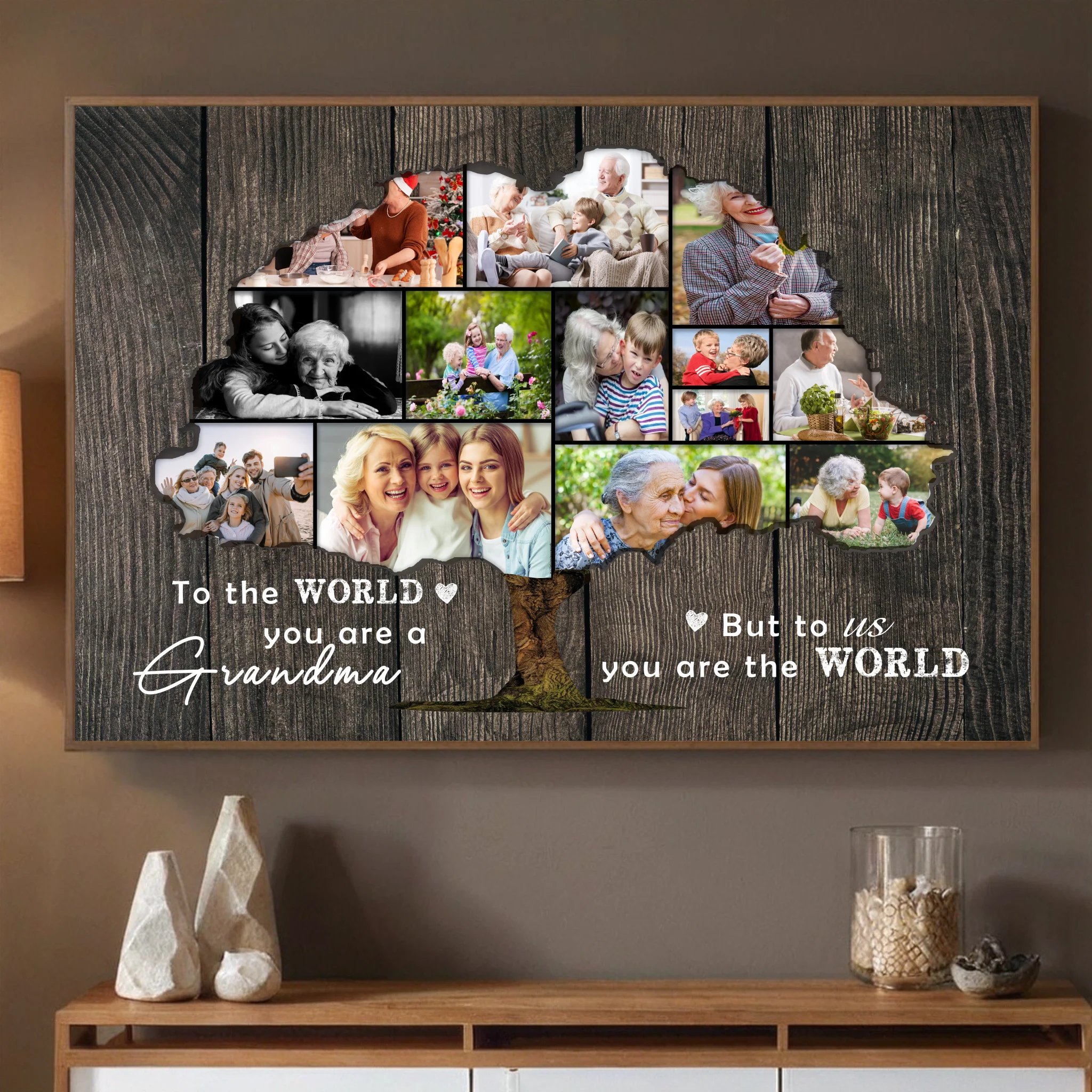 Personalized Family Tree, Grandma – You Are Our World Poster - 89Prints