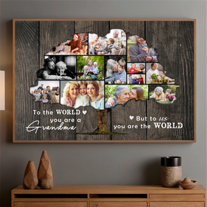 Personalized Family Tree, Grandma – You Are Our World Poster - 89Prints