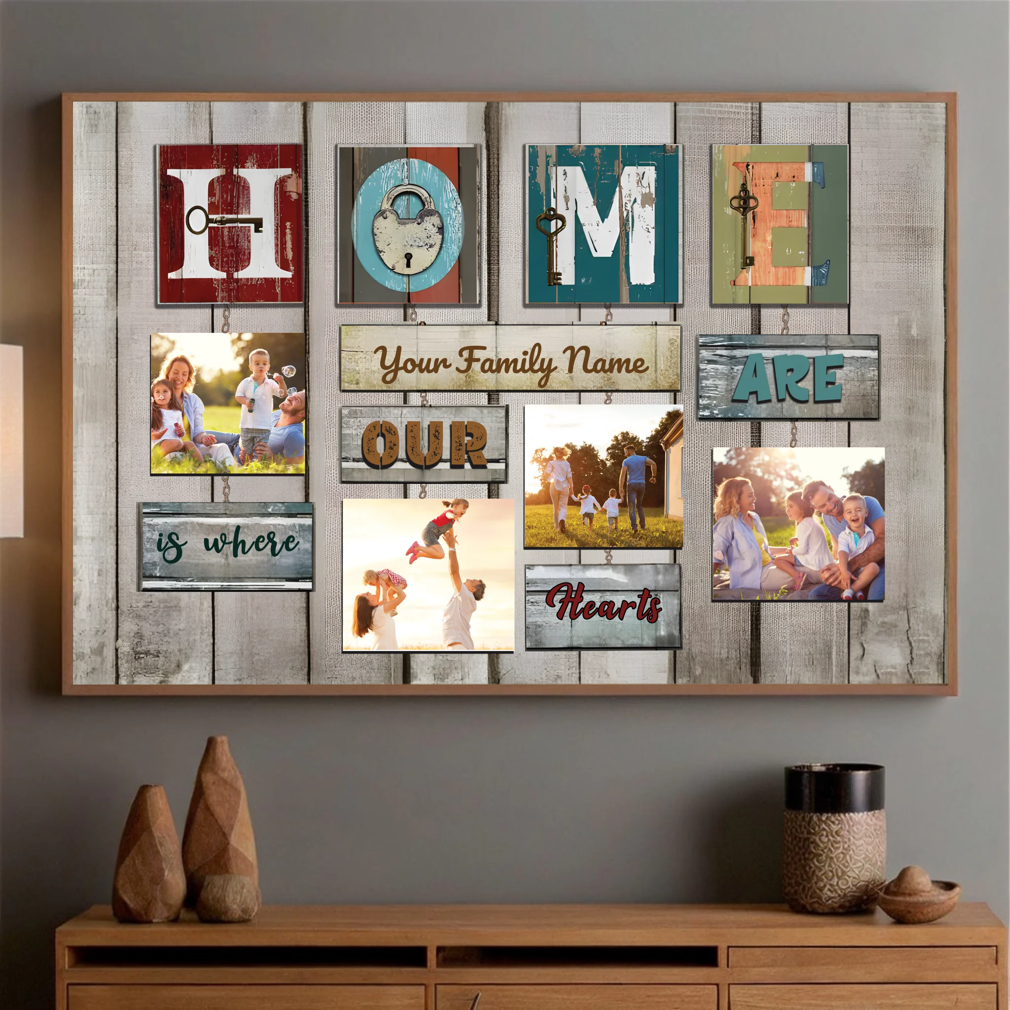 Customizable “Home is Where Our Hearts Are” Family Poster - 89Prints