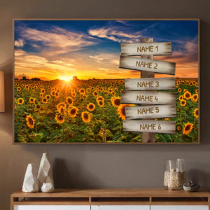 Custom Family Poster with Sunflowers – A Symbol of Unity and Joy - 89Prints