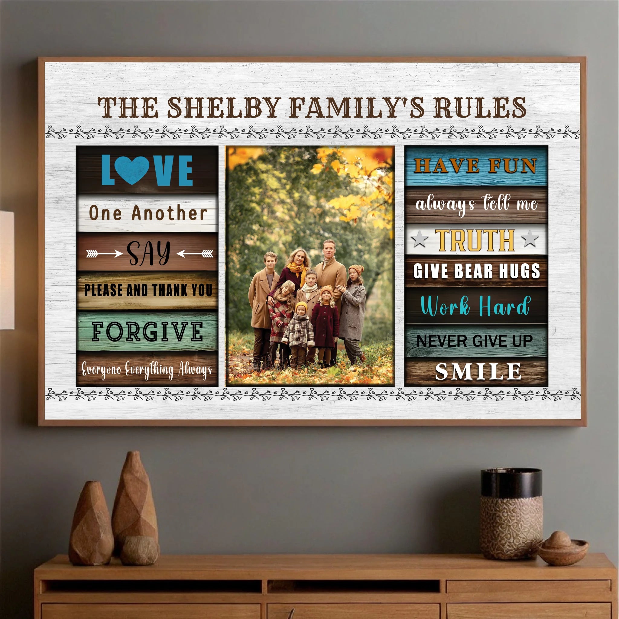 Personalized Family Poster with Inspiring Values and Words | Meaningful Custom Art by 89Prints
