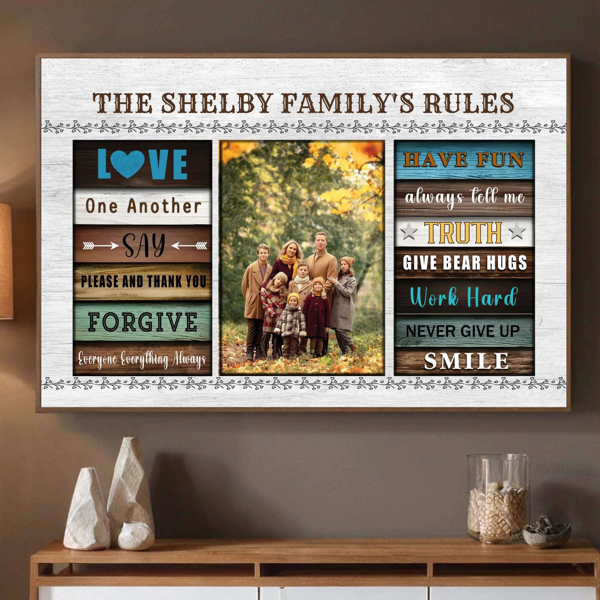 Personalized Family Poster with Inspiring Values and Words | Meaningful Custom Art by 89Prints