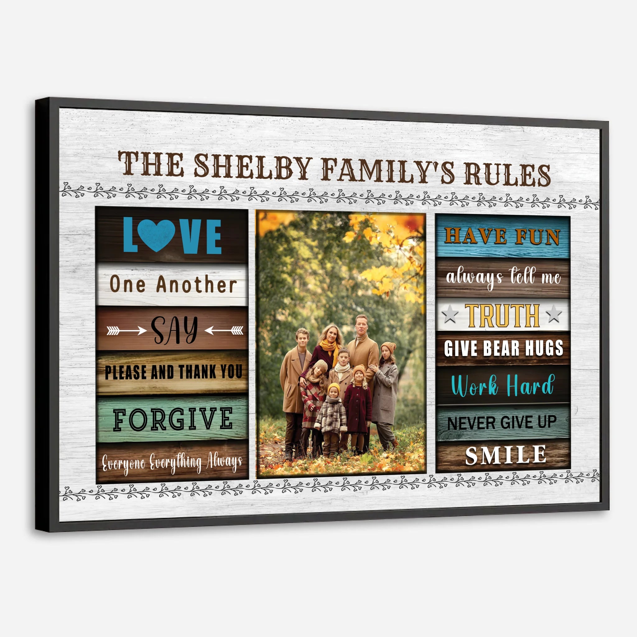Personalized Family Poster with Inspiring Values and Words | Meaningful Custom Art by 89Prints