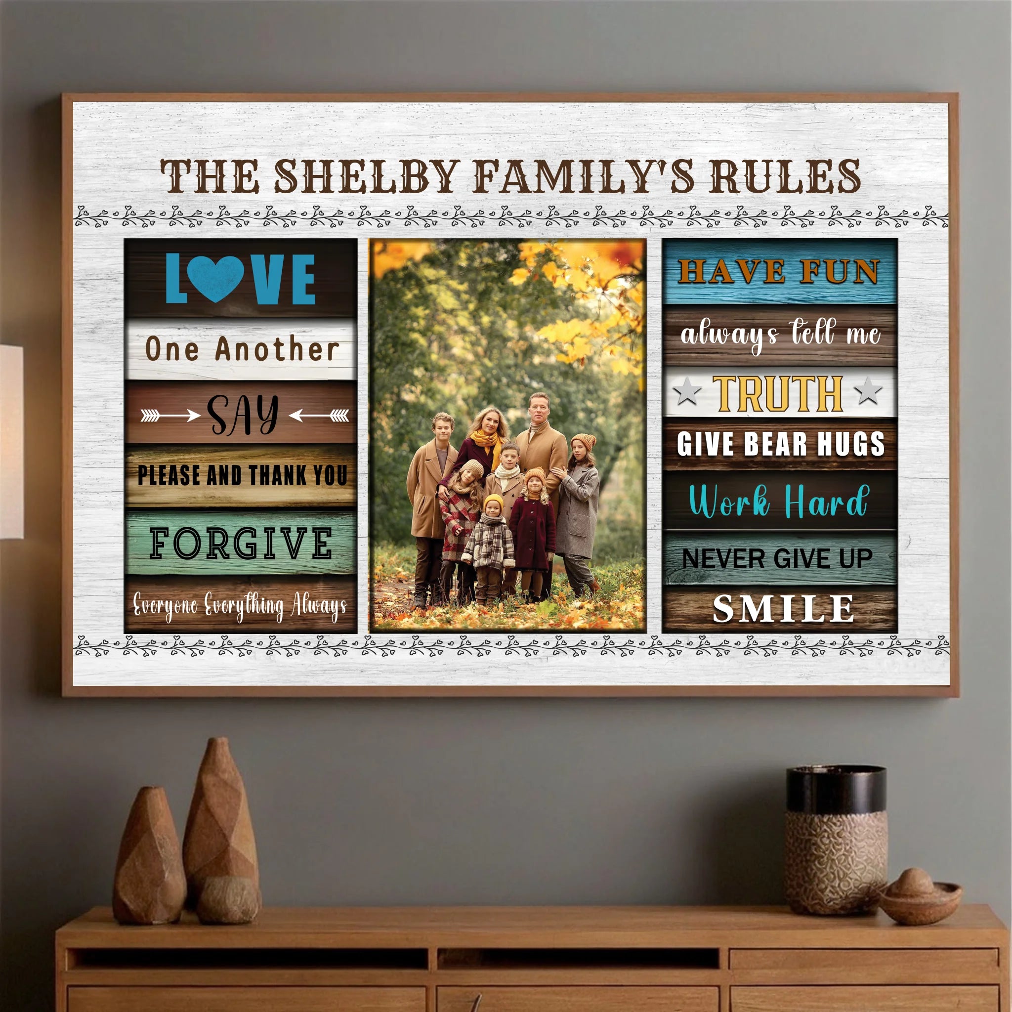 Personalized Family Poster with Inspiring Values and Words | Meaningful Custom Art by 89Prints