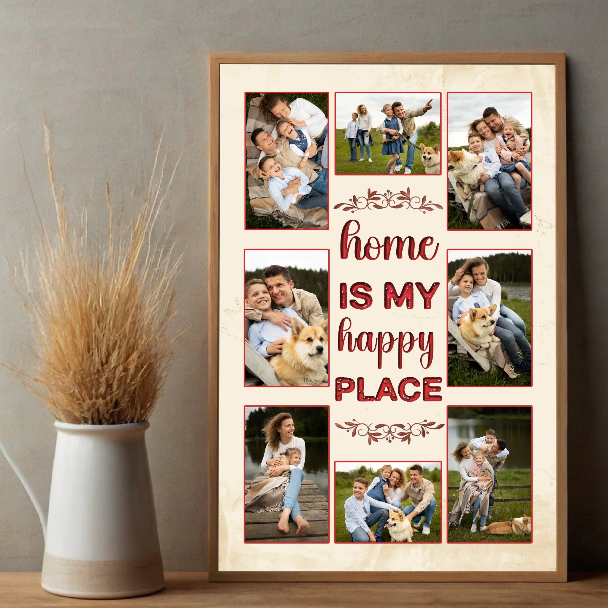 Personalized “Home Is My Happy Place” Poster – Create Your Cozy Space - 89Prints