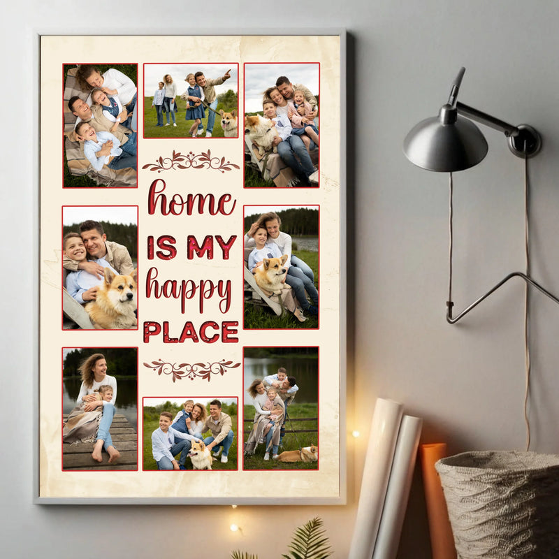 Personalized “Home Is My Happy Place” Poster – Create Your Cozy Space - 89Prints