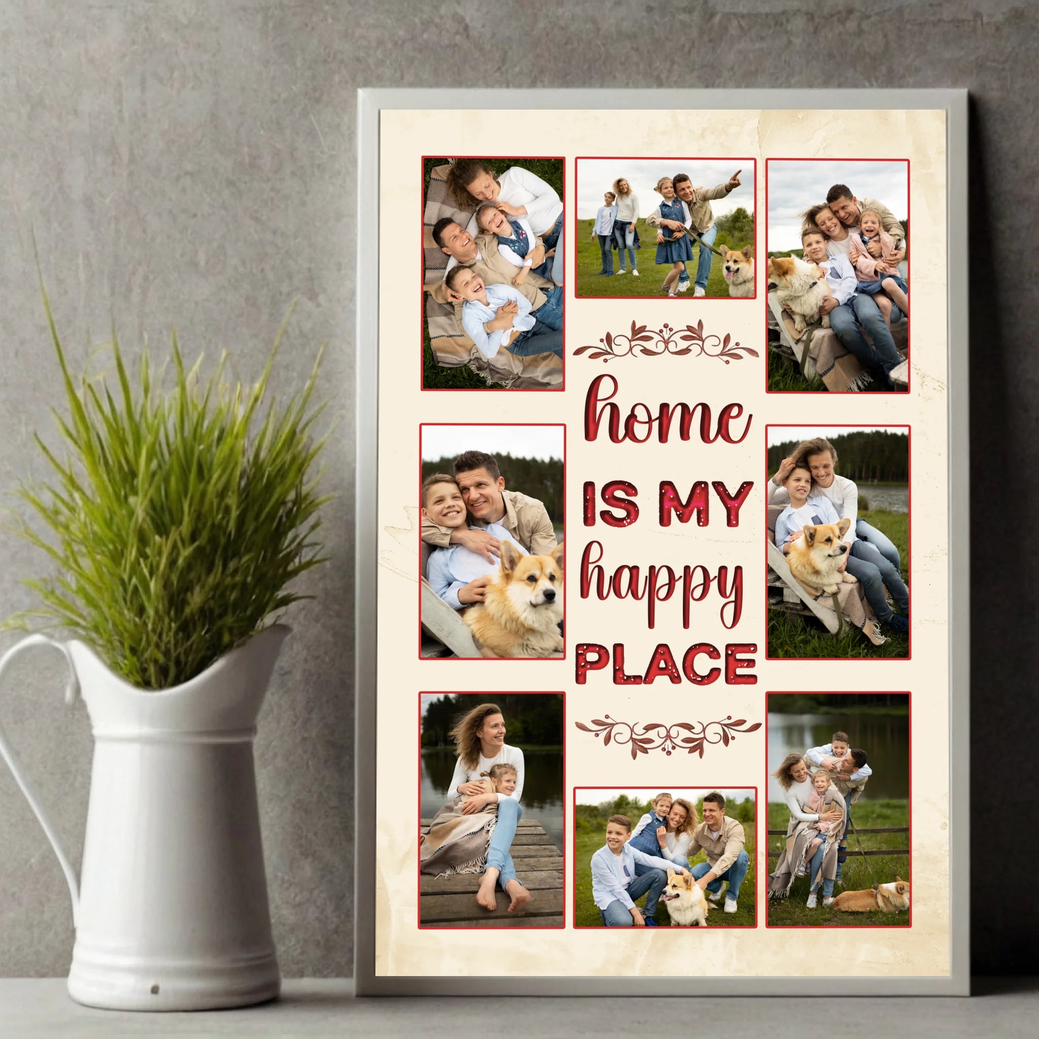 Personalized “Home Is My Happy Place” Poster – Create Your Cozy Space - 89Prints