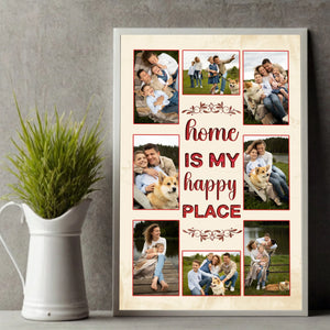 Personalized “Home Is My Happy Place” Poster – Create Your Cozy Space - 89Prints
