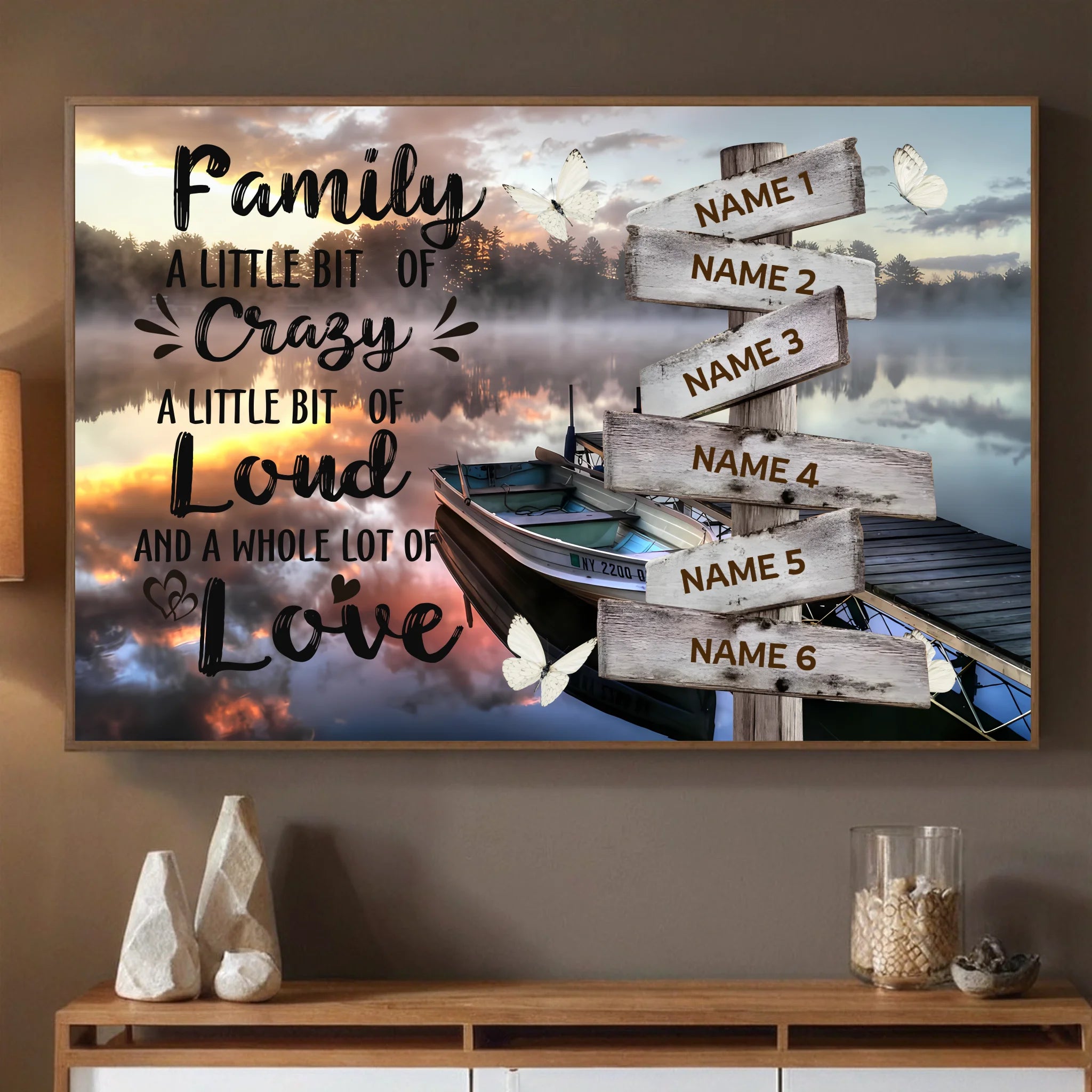 Personalized Family Poster – A Little Crazy, A Whole Lot of Love - 89Prints