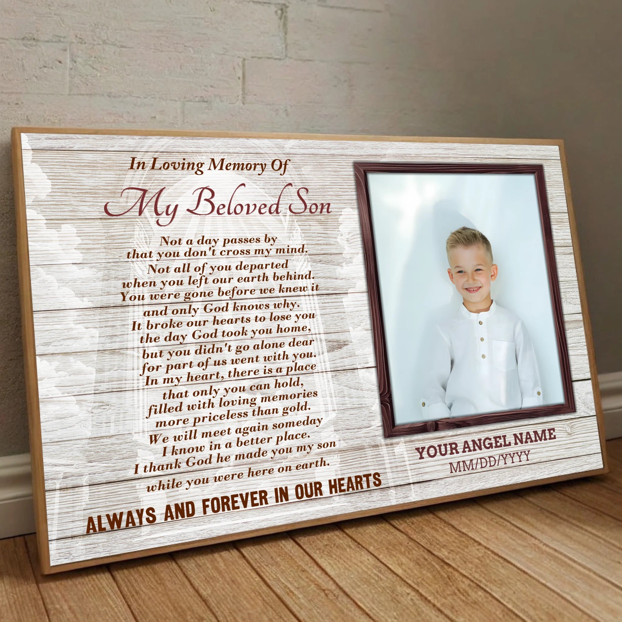 Customizable Poster for Your Beloved Son – Cherish His Memory Forever - 89Prints
