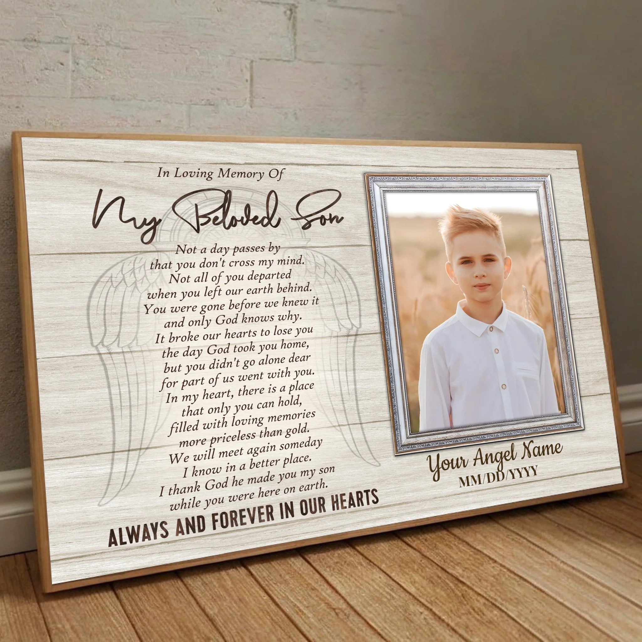 Loving Memory of Your Son – Personalized Memorial Poster - 89Prints