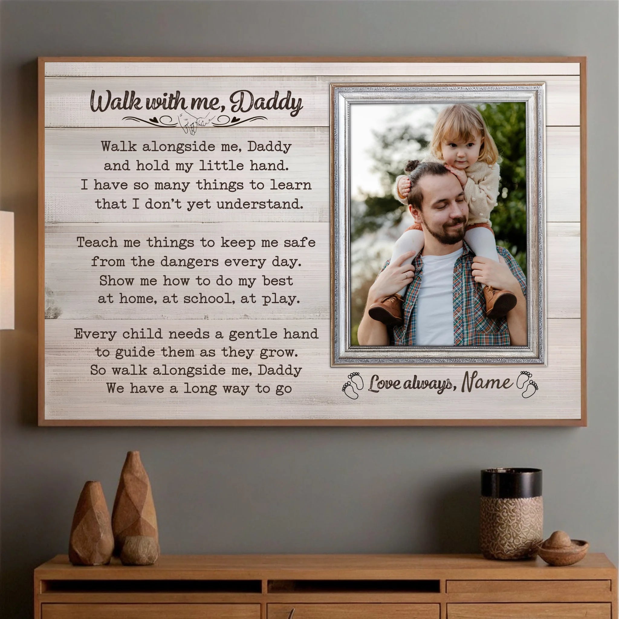 Personalized Father & Daughter Poem Poster – Walk With Me, Daddy - 89Prints