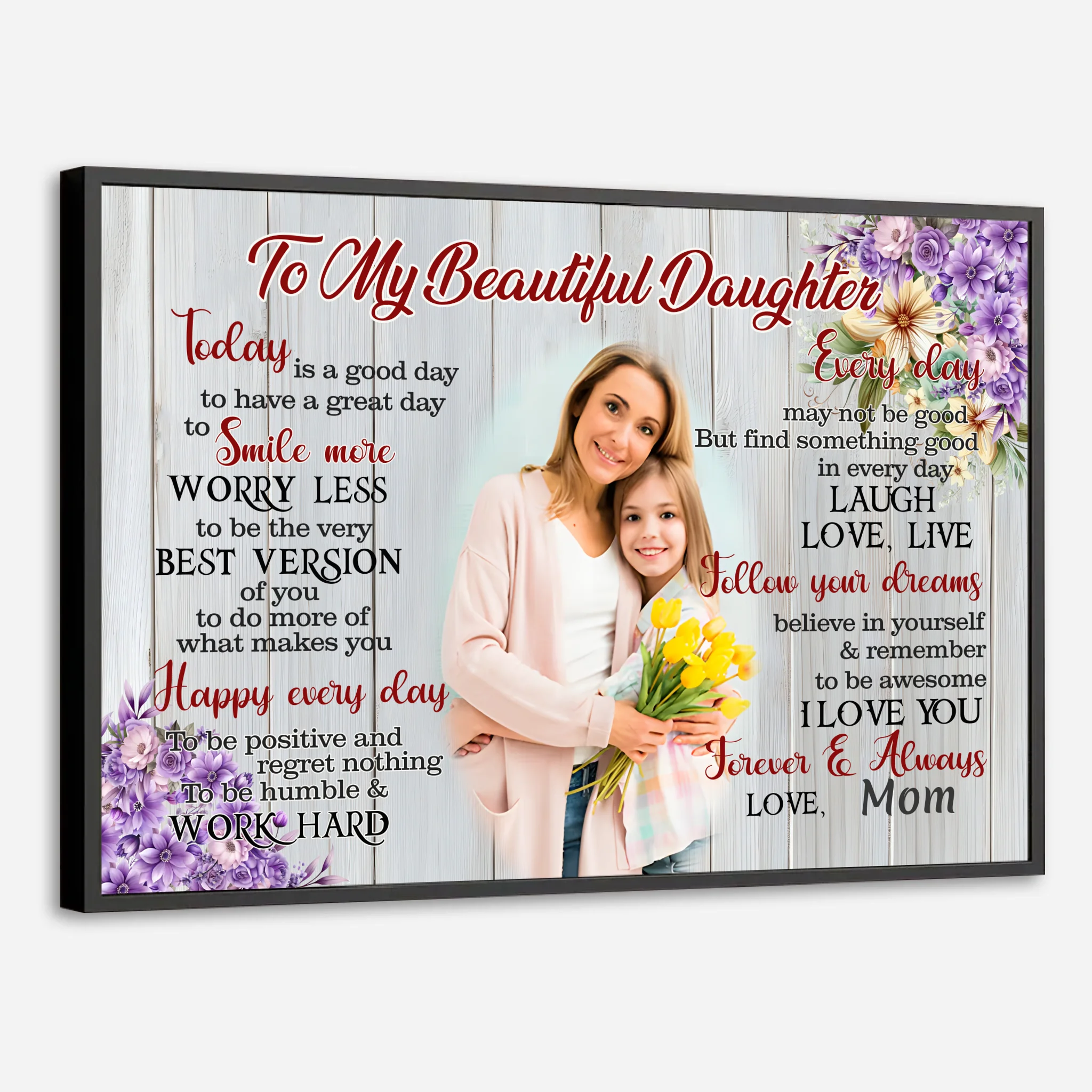 Personalized Motivational Poster from Mom to Daughter – Brighten Her Day -89Prints