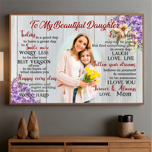 Personalized Motivational Poster from Mom to Daughter – Brighten Her Day -89Prints