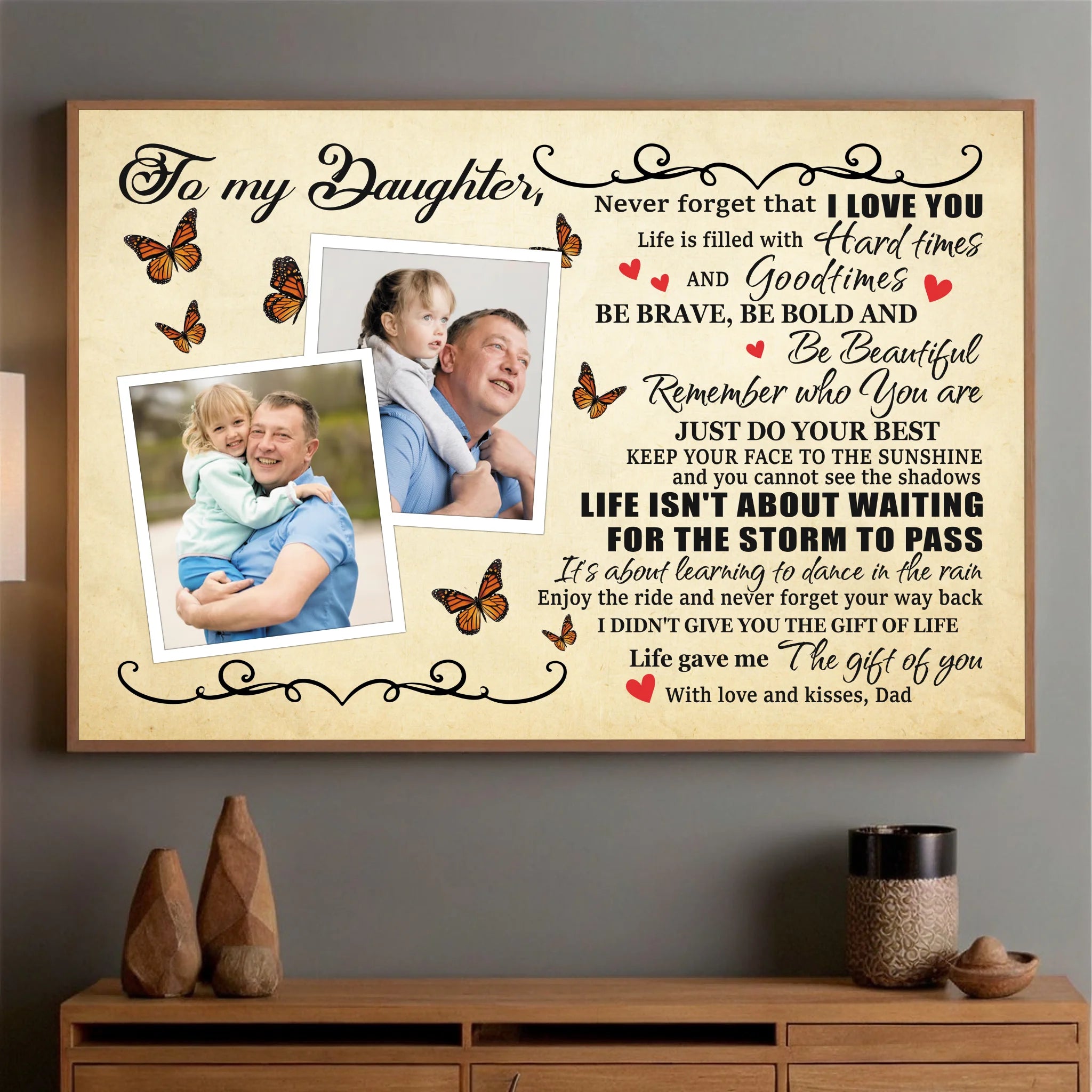 Custom Daughter Poster – A Heartfelt Message from Daddy - 89Prints