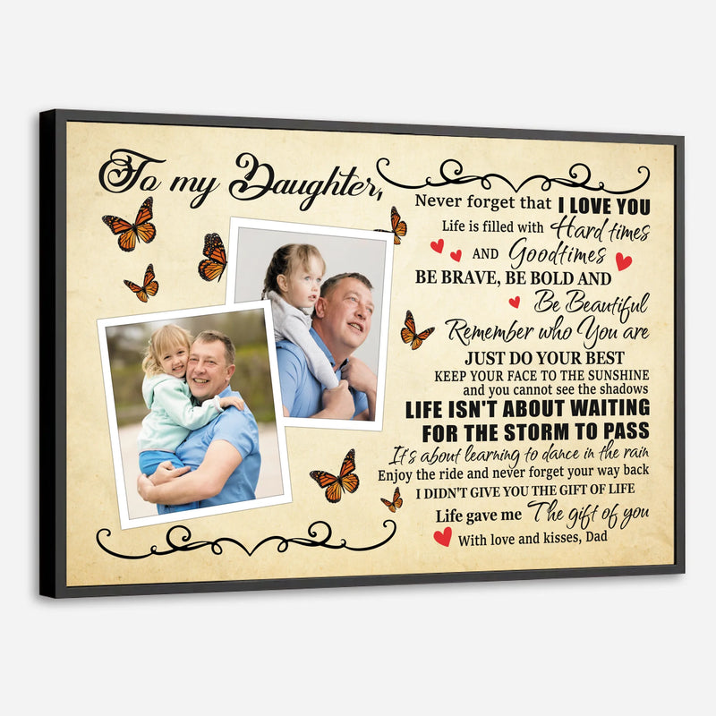 Custom Daughter Poster – A Heartfelt Message from Daddy - 89Prints