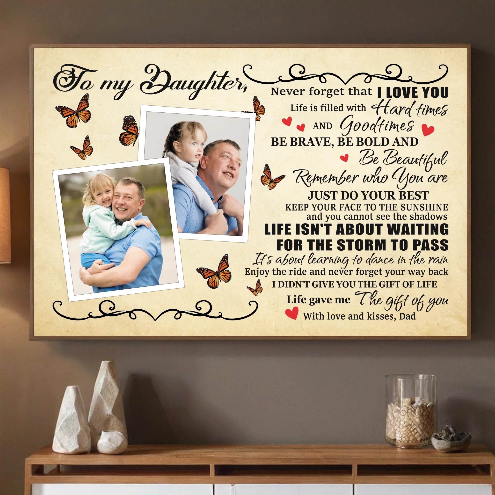 Custom Daughter Poster – A Heartfelt Message from Daddy - 89Prints