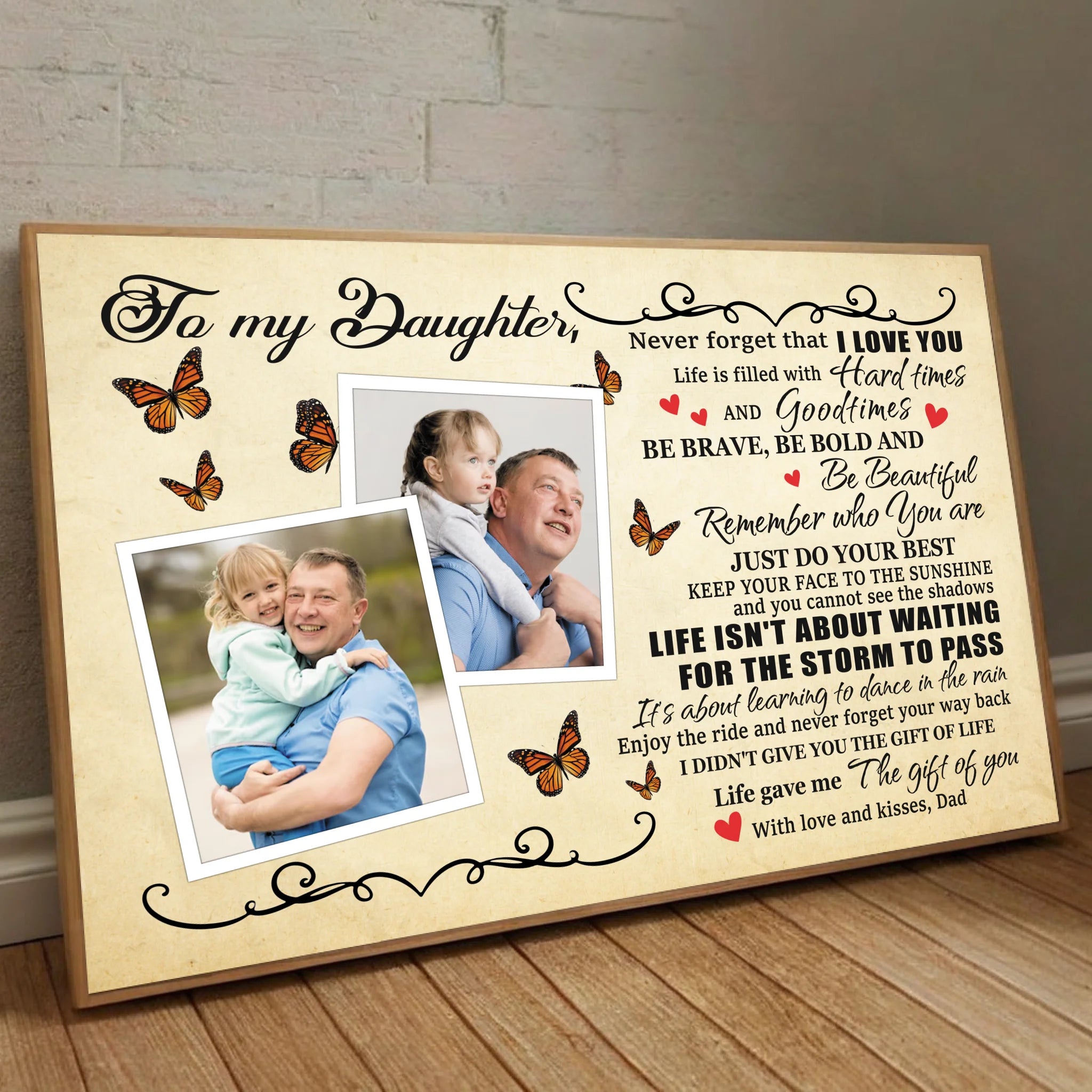 Custom Daughter Poster – A Heartfelt Message from Daddy - 89Prints