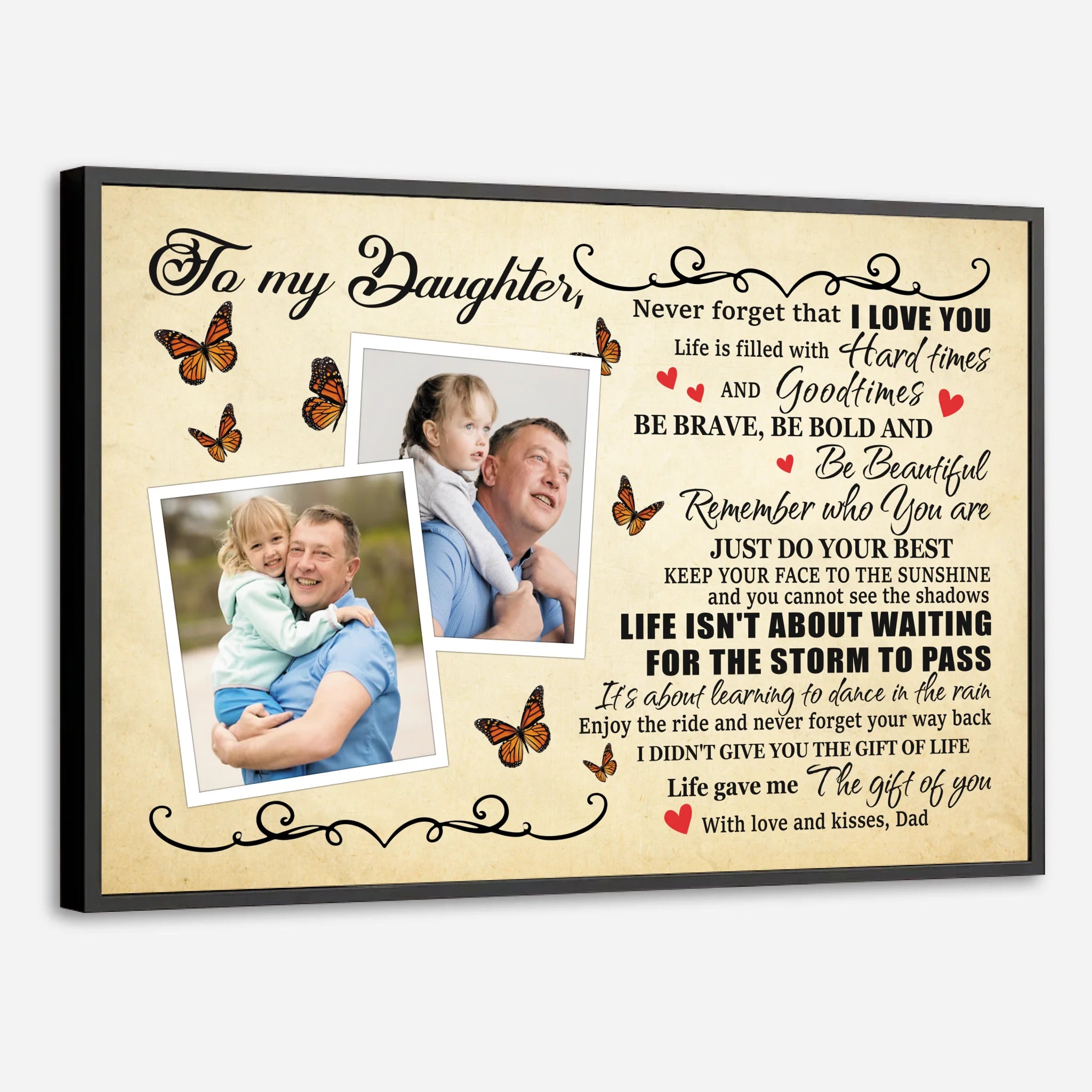 Custom Daughter Poster – A Heartfelt Message from Daddy - 89Prints