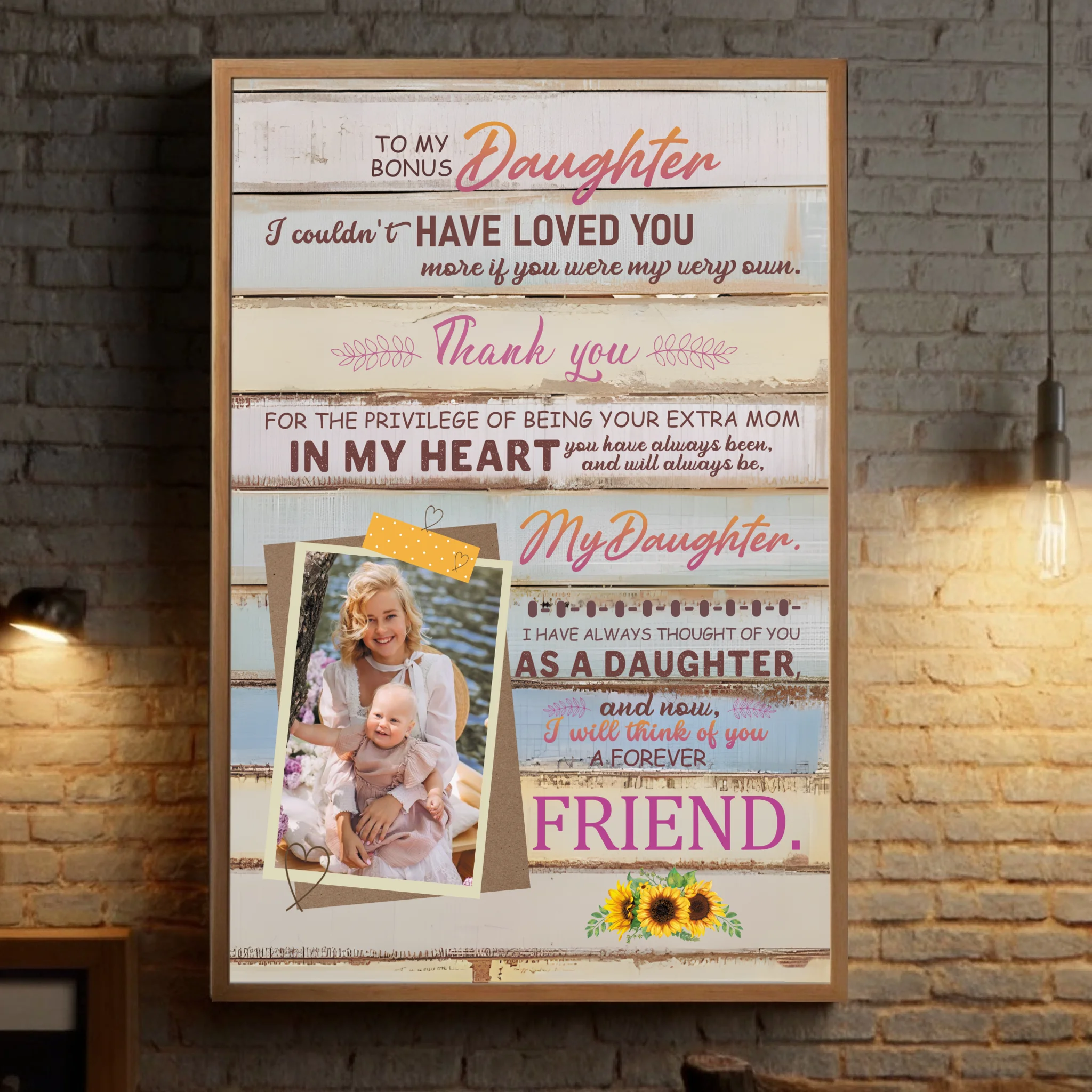 Show Your Love for Your Bonus Daughter with a Custom Memorial Poster - 89Prints