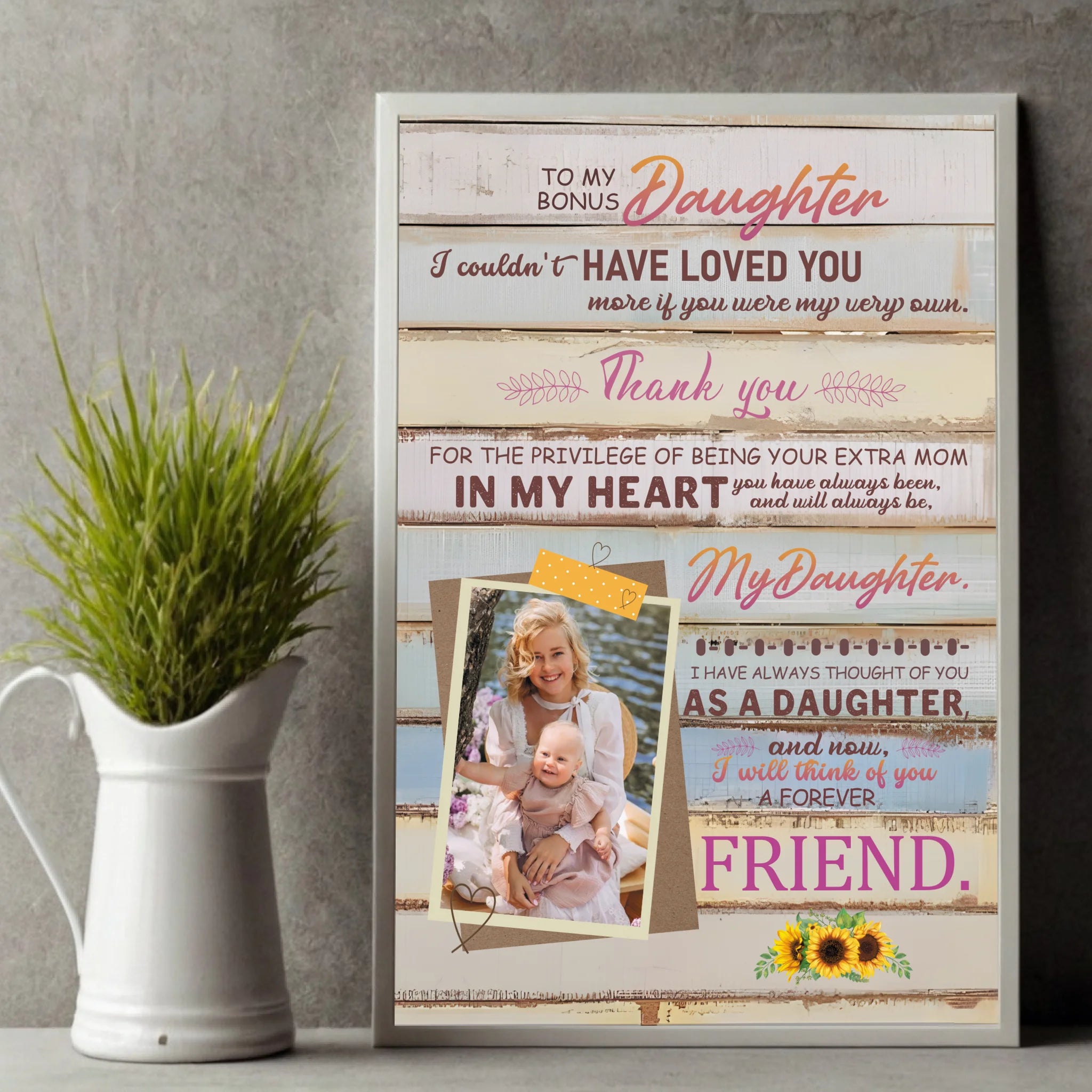Show Your Love for Your Bonus Daughter with a Custom Memorial Poster - 89Prints