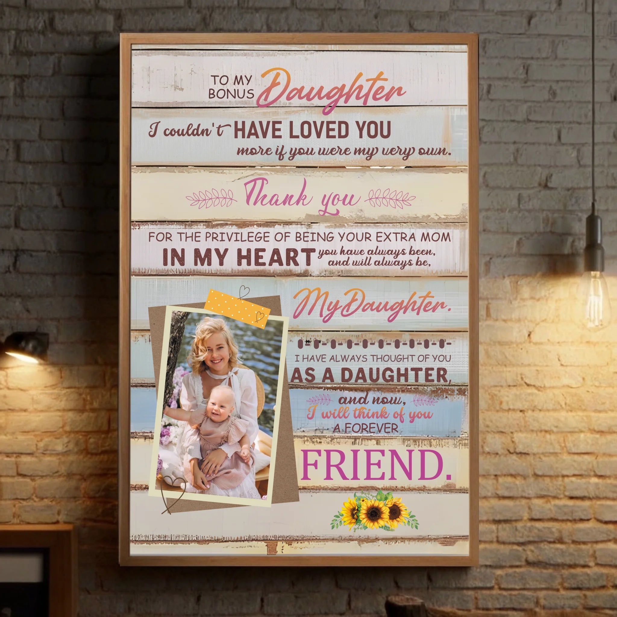 Show Your Love for Your Bonus Daughter with a Custom Memorial Poster - 89Prints