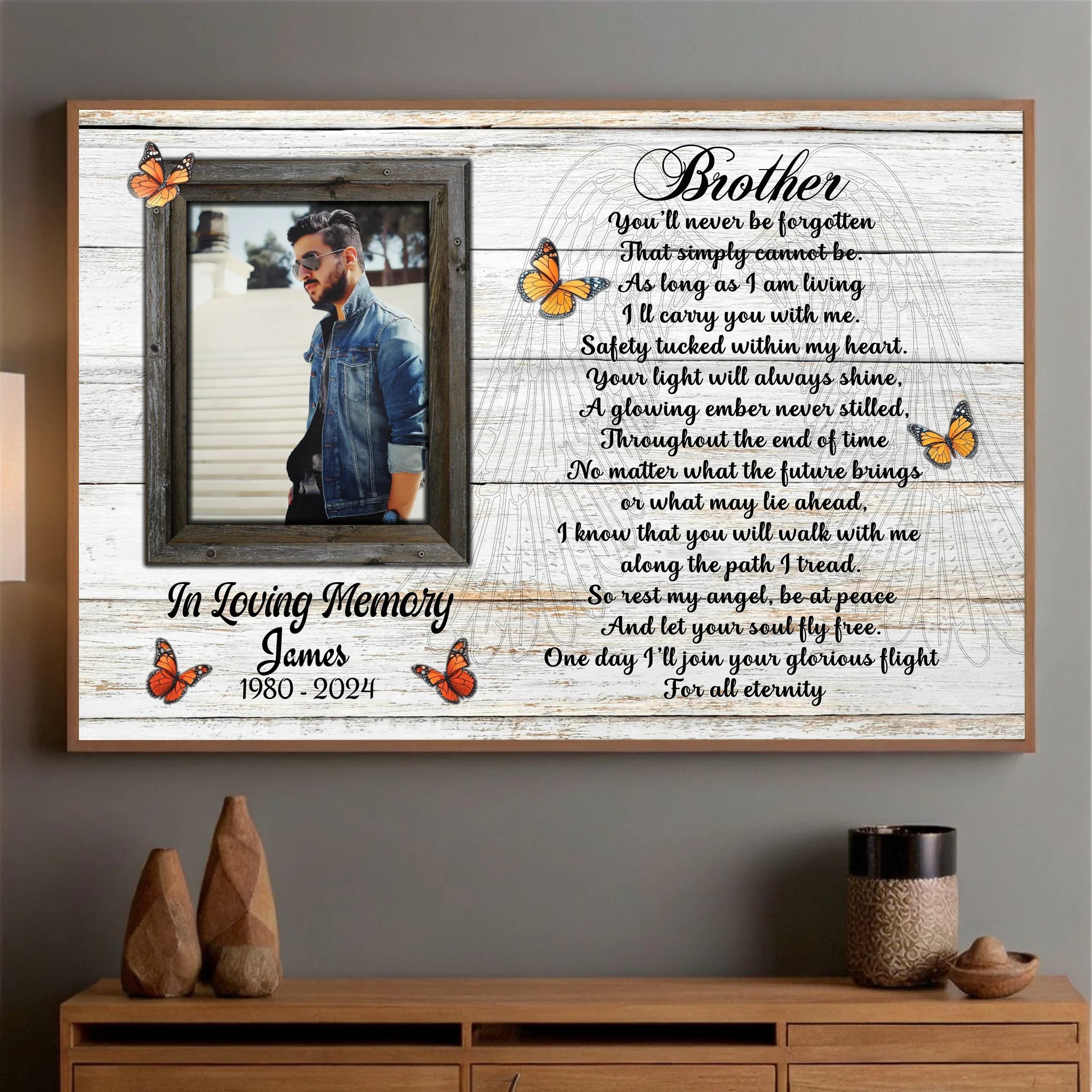 Personalized Brother-Sister Memorial Poster – A Lasting Tribute of Love - 89Prints