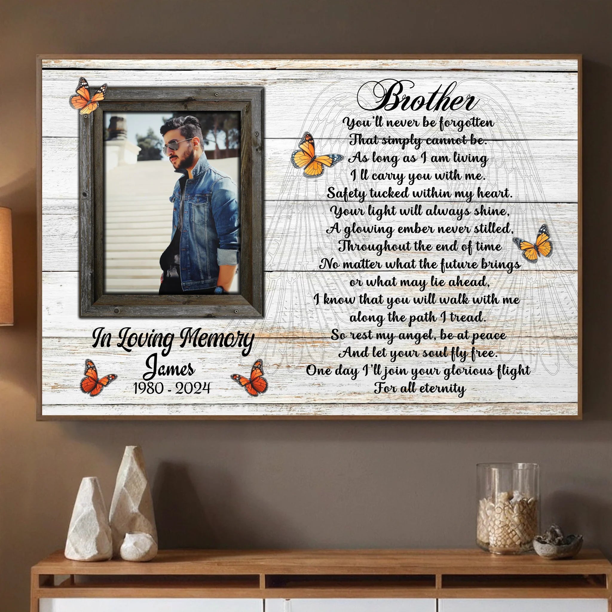 Personalized Brother-Sister Memorial Poster – A Lasting Tribute of Love - 89Prints