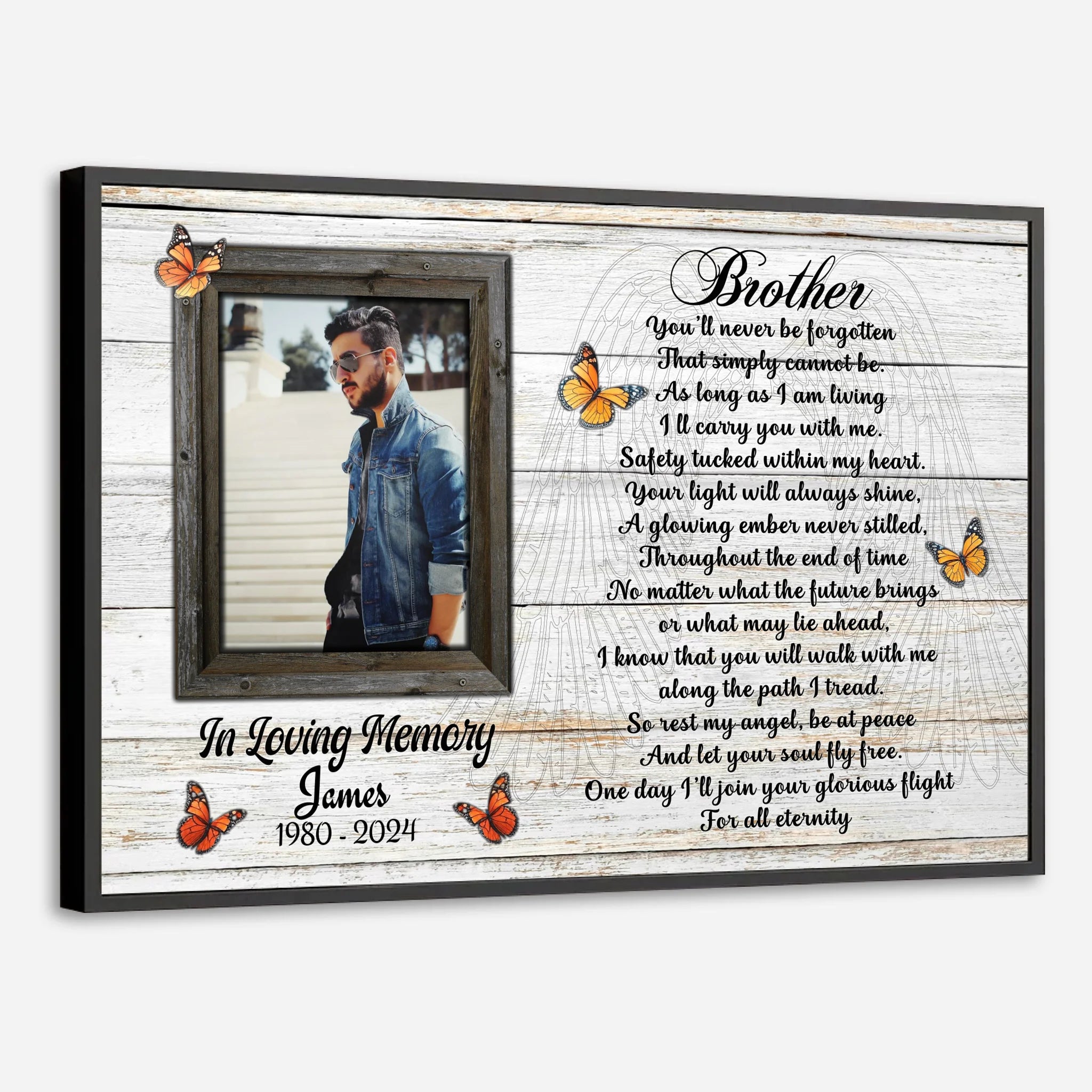 Personalized Brother-Sister Memorial Poster – A Lasting Tribute of Love - 89Prints
