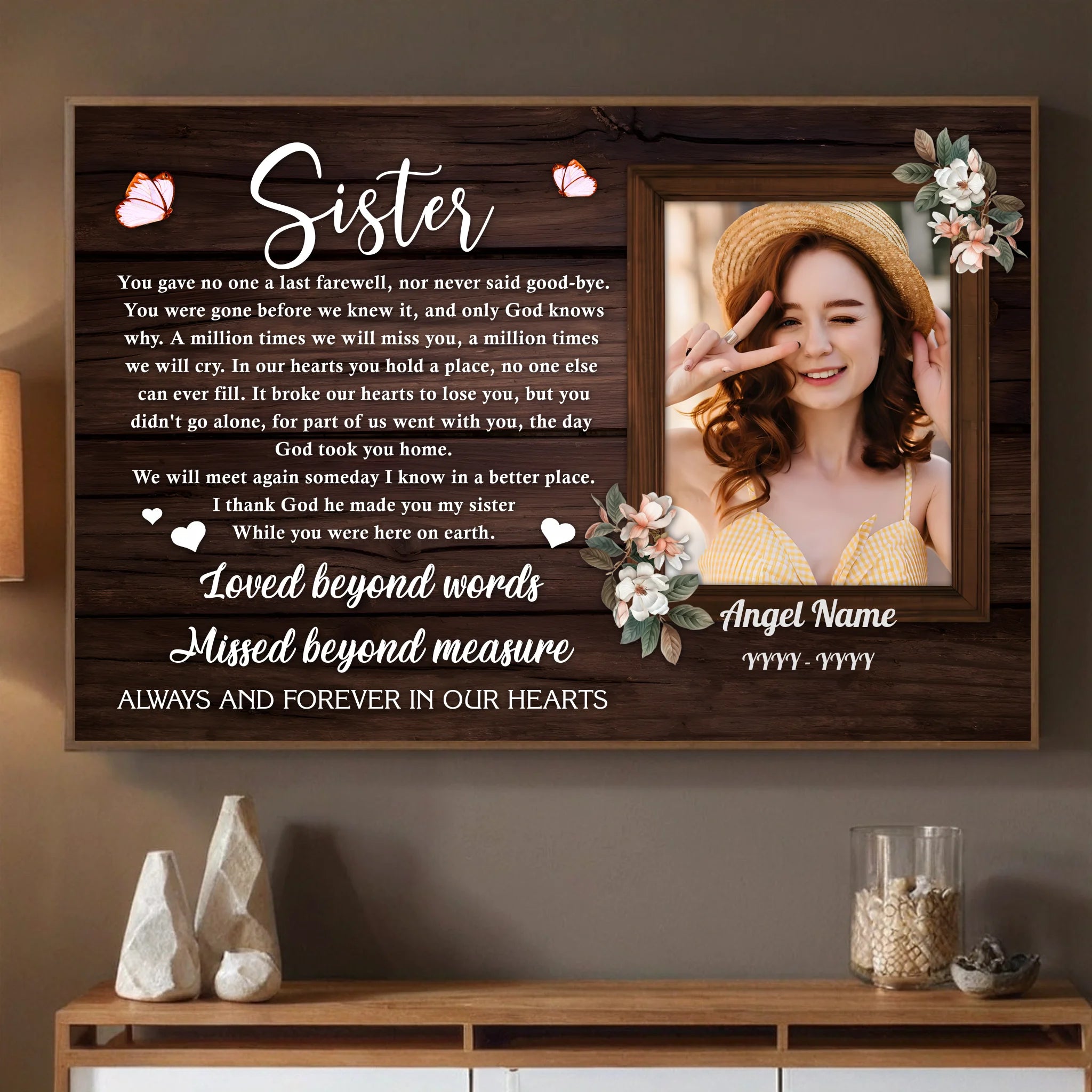 Your Sister, Your Angel – A Personalized Tribute for a Beloved Soul - 89Prints